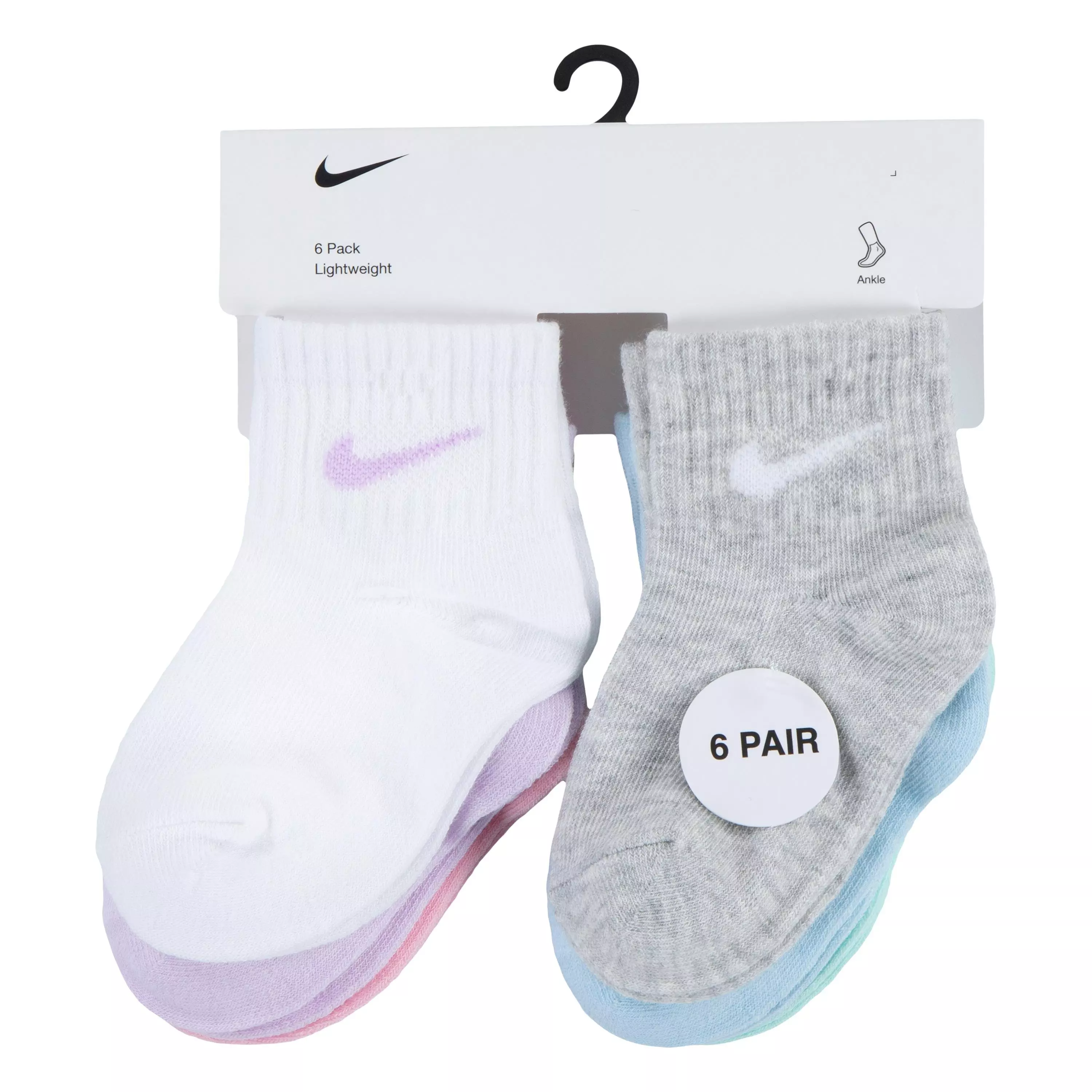 Nike Infant Girls' Doll 6-Pack Ankle Socks - MULTI-COLOR