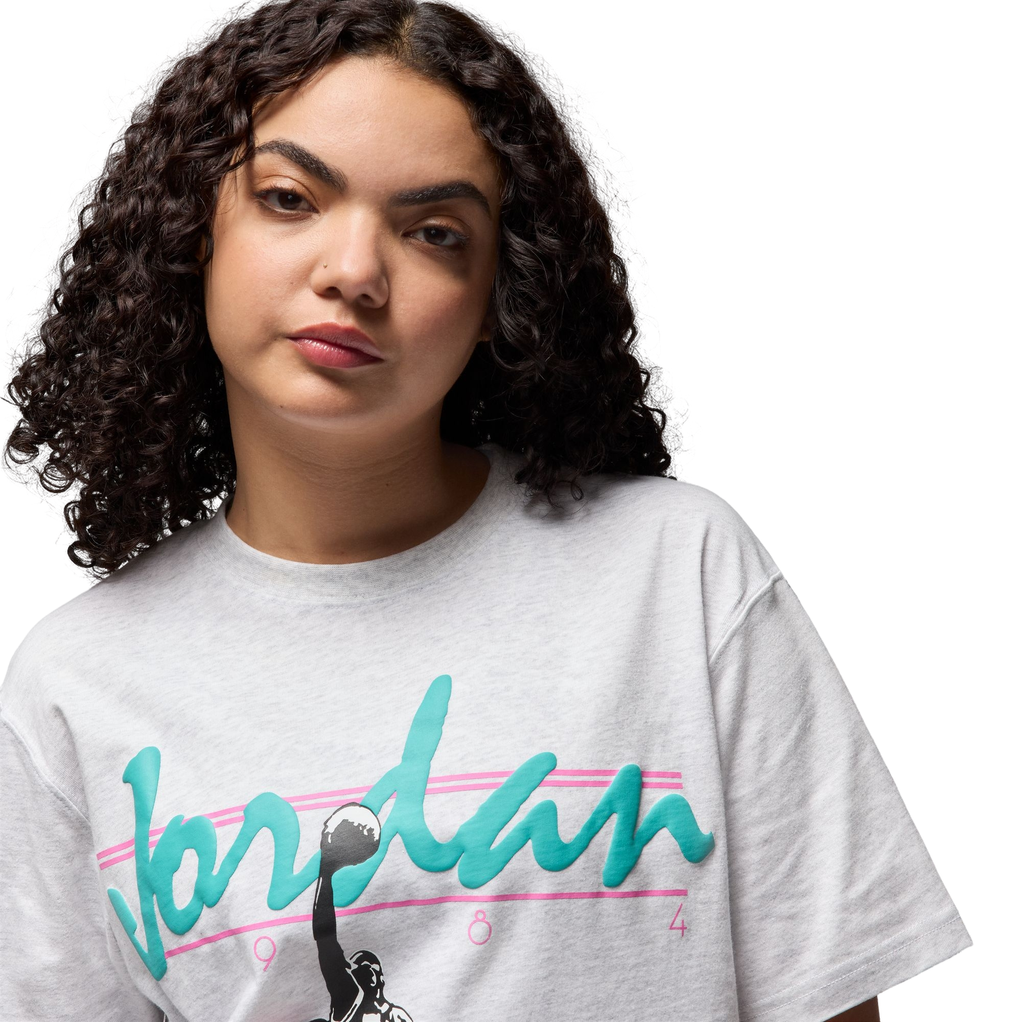 Jordan Women's MVP Graphic Girlfriend Tee - GREY Thumbnail View 3