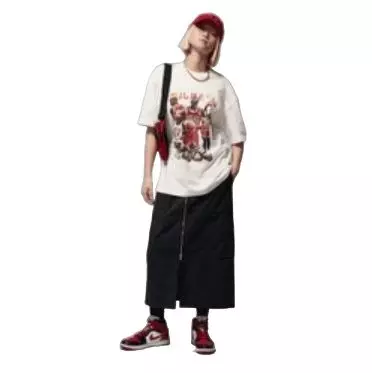 Jordan Women's Oversized Graphic Mixtape Tee - White - WHITE
