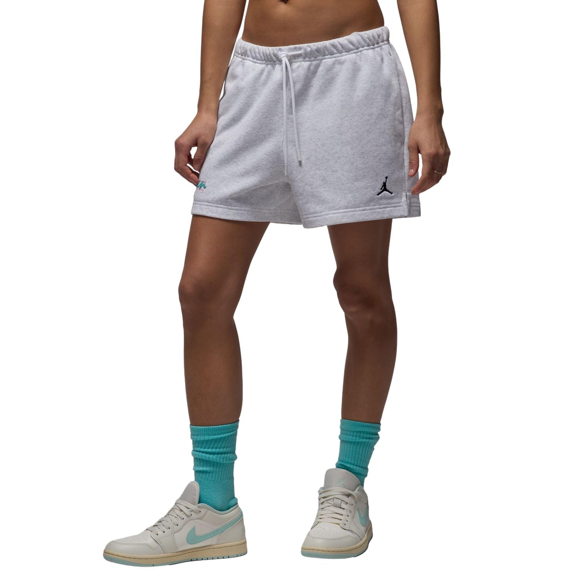 Jordan Women's Brooklyn Fleece Graphic MVP Shorts - GREY Thumbnail View 3