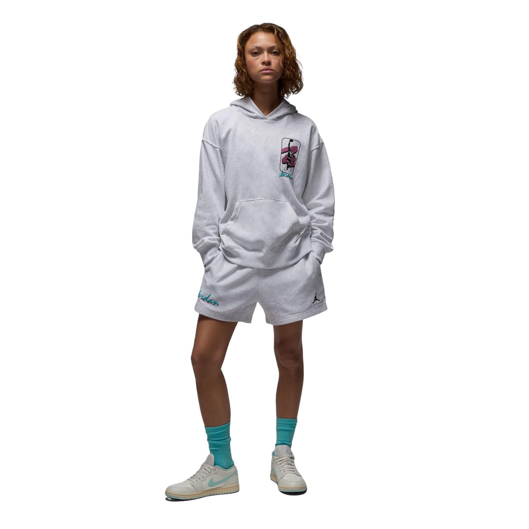 Jordan Women's Brooklyn Fleece Graphic MVP Shorts - GREY Thumbnail View 7