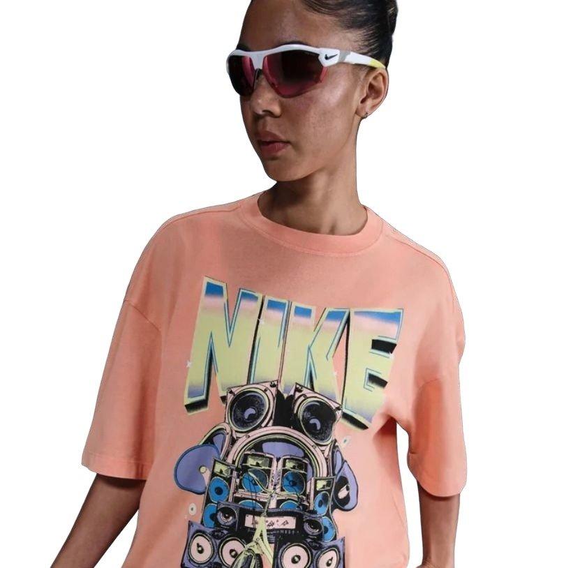 Nike Women's Sportswear Oversized Short-Sleeve Tee - PEACH Thumbnail View 1