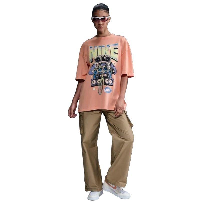 Nike Women's Sportswear Oversized Short-Sleeve Tee - PEACH Thumbnail View 3