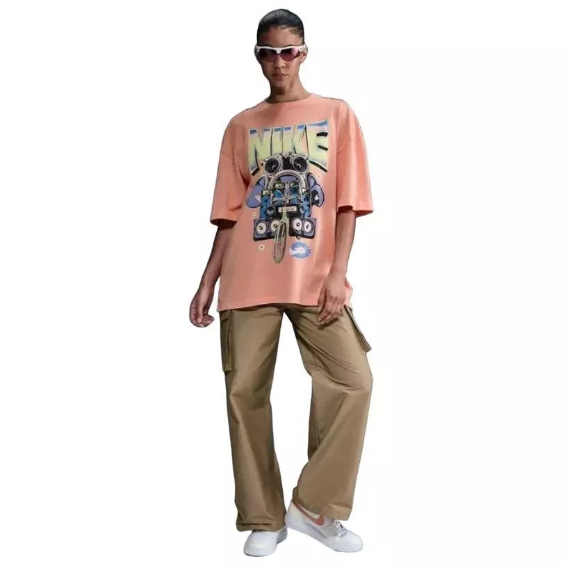 Nike Women's Sportswear Oversized Short-Sleeve Tee - PEACH
