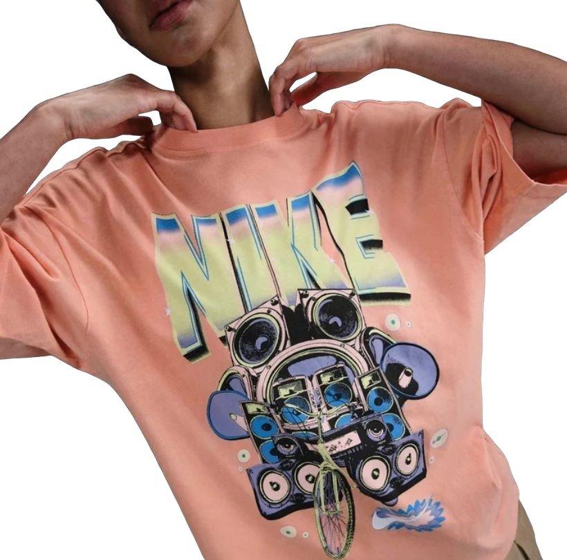 Nike Women's Sportswear Oversized Short-Sleeve Tee - PEACH Thumbnail View 4