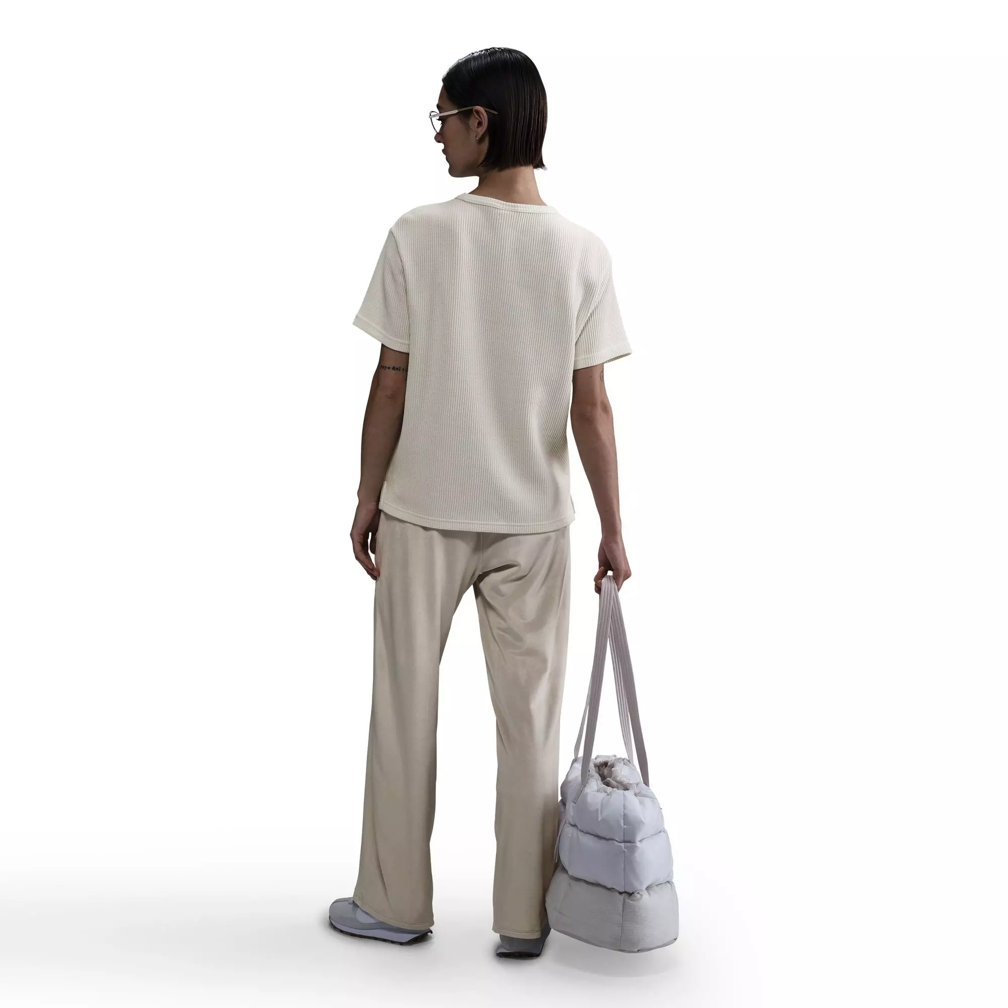 Nike Women's Sportswear Chill Waffle Loose Short-Sleeve Top - SAIL