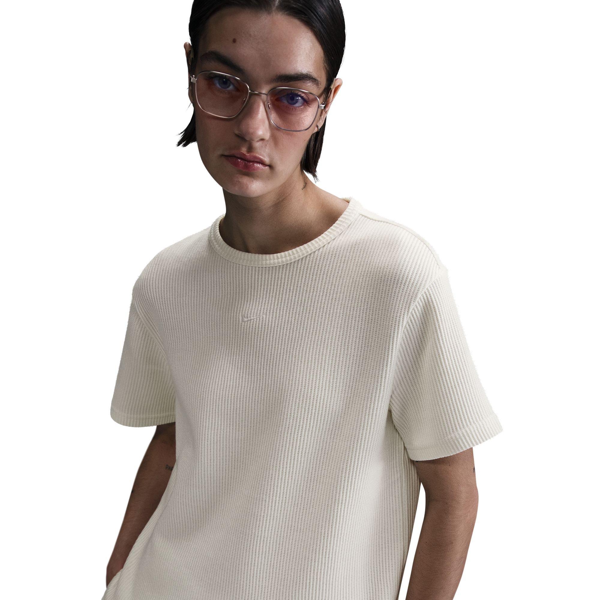 Nike Women's Sportswear Chill Waffle Loose Short-Sleeve Top - SAIL Thumbnail View 3