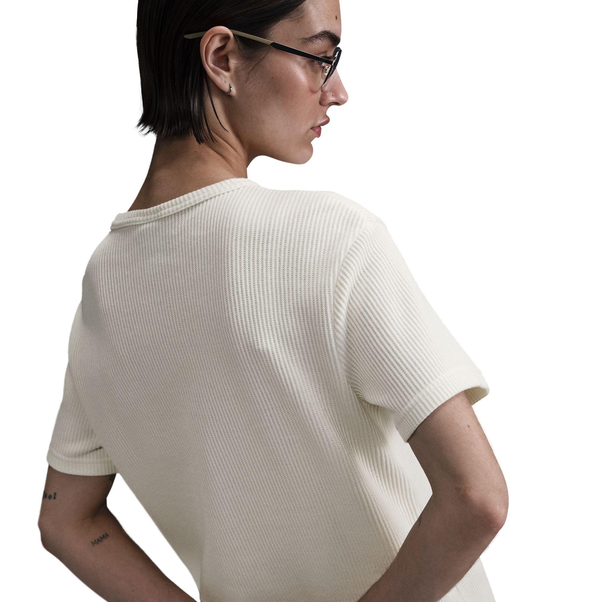 Nike Women's Sportswear Chill Waffle Loose Short-Sleeve Top - SAIL Thumbnail View 4