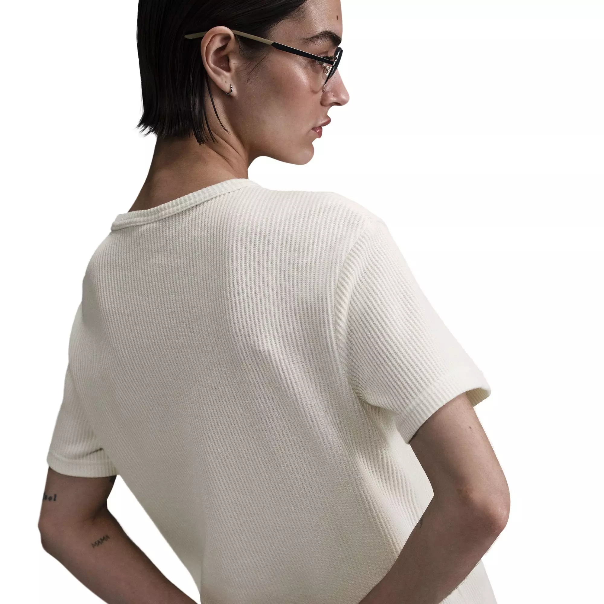 Nike Women's Sportswear Chill Waffle Loose Short-Sleeve Top - SAIL