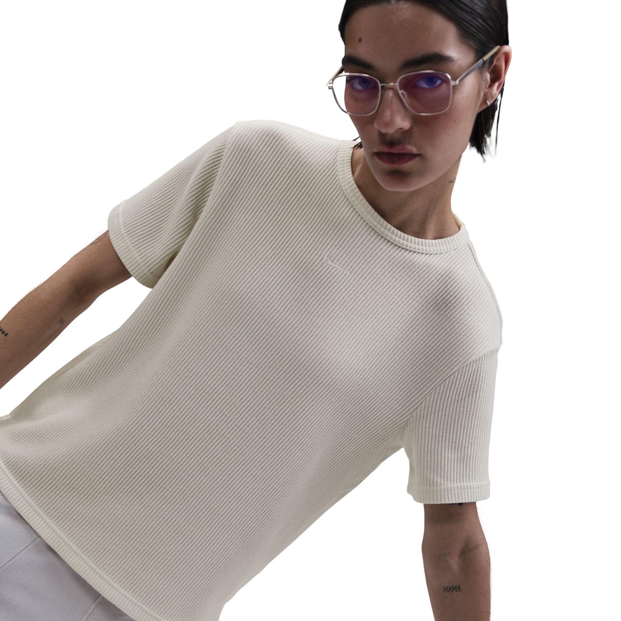 Nike Women's Sportswear Chill Waffle Loose Short-Sleeve Top - SAIL Thumbnail View 5