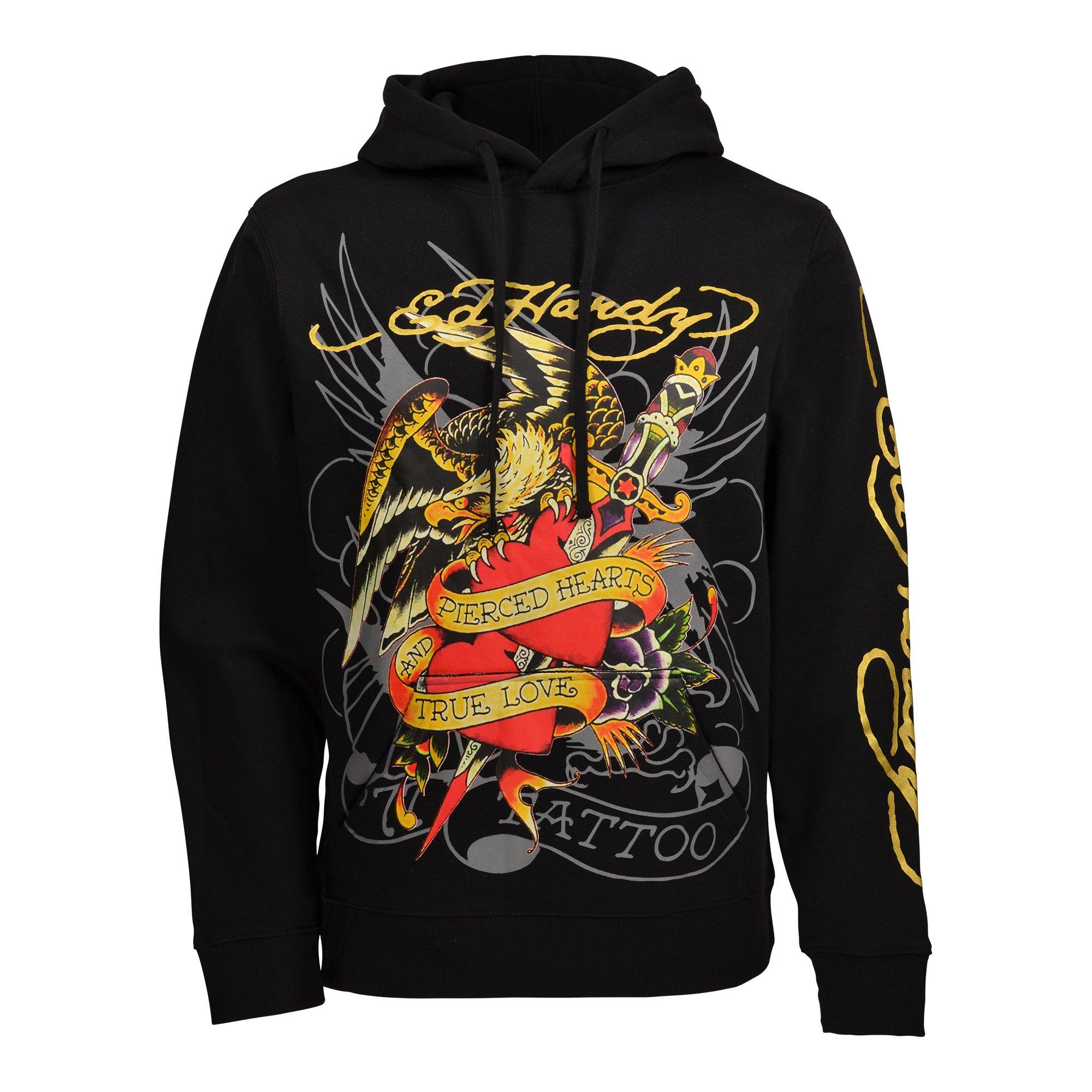 Ed Hardy Men's Pierced Eagle Hoodie - Black