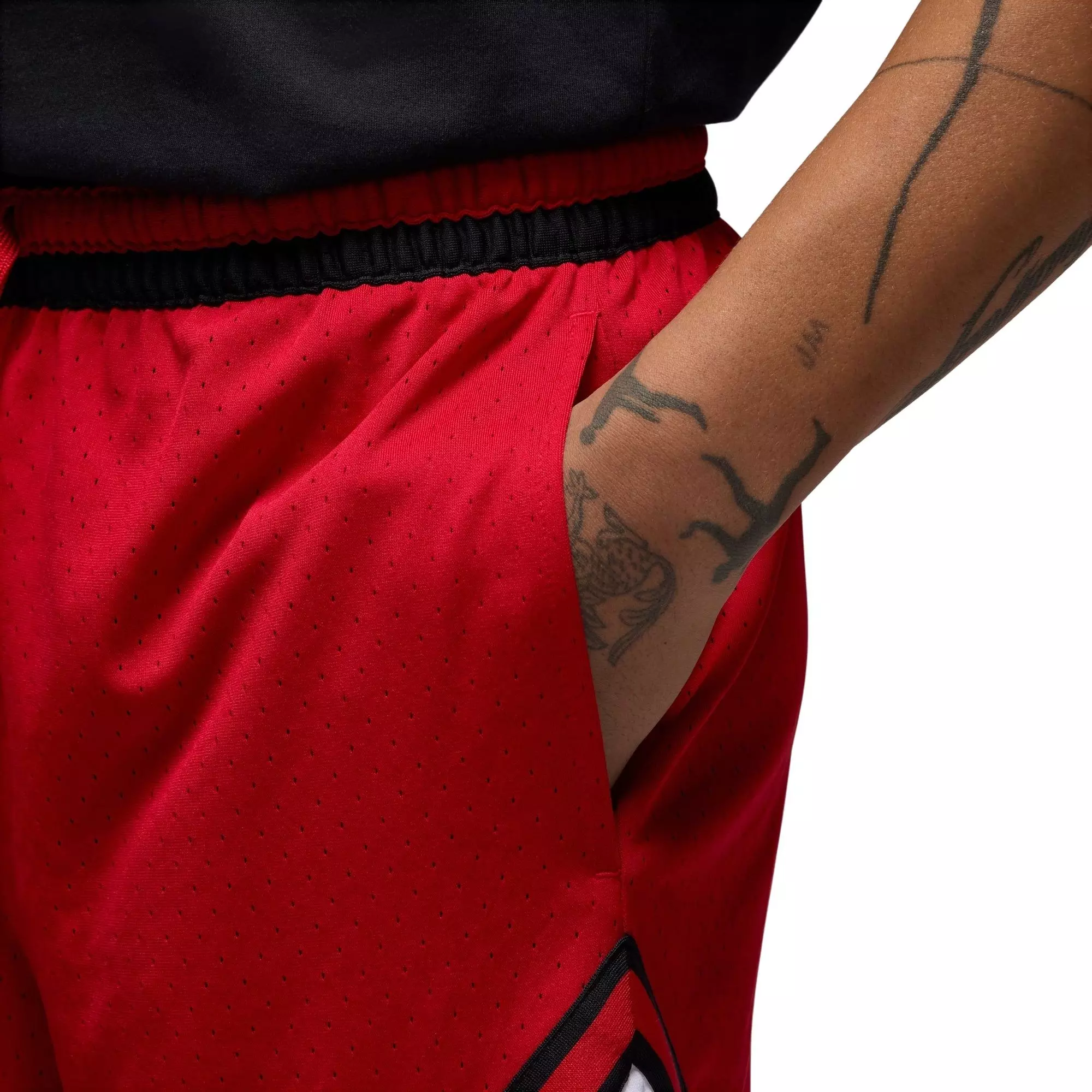 Jordan Men's Sport Dri-FIT Mesh Diamond Shorts - Red - RED