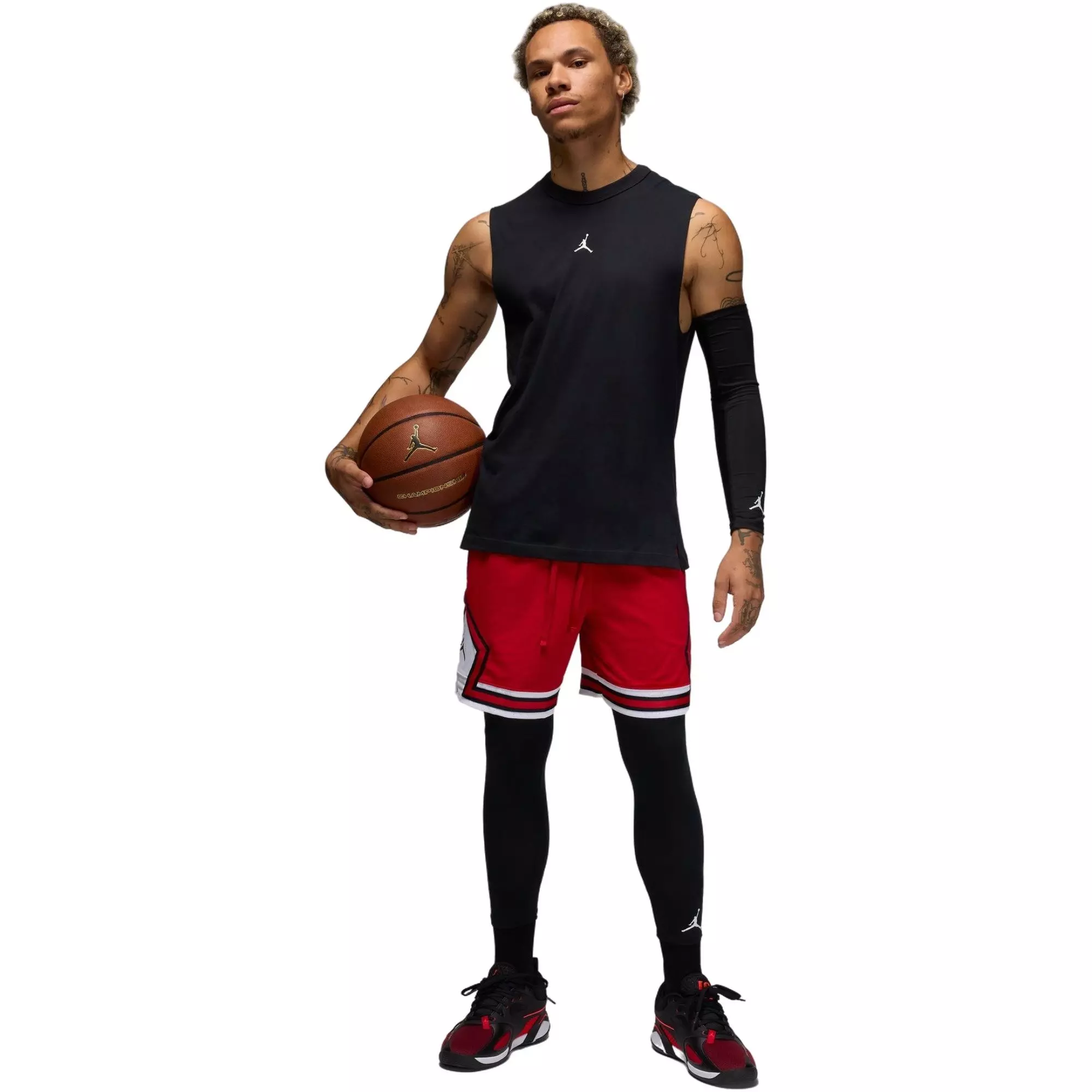 Jordan Men's Sport Dri-FIT Mesh Diamond Shorts - Red - RED