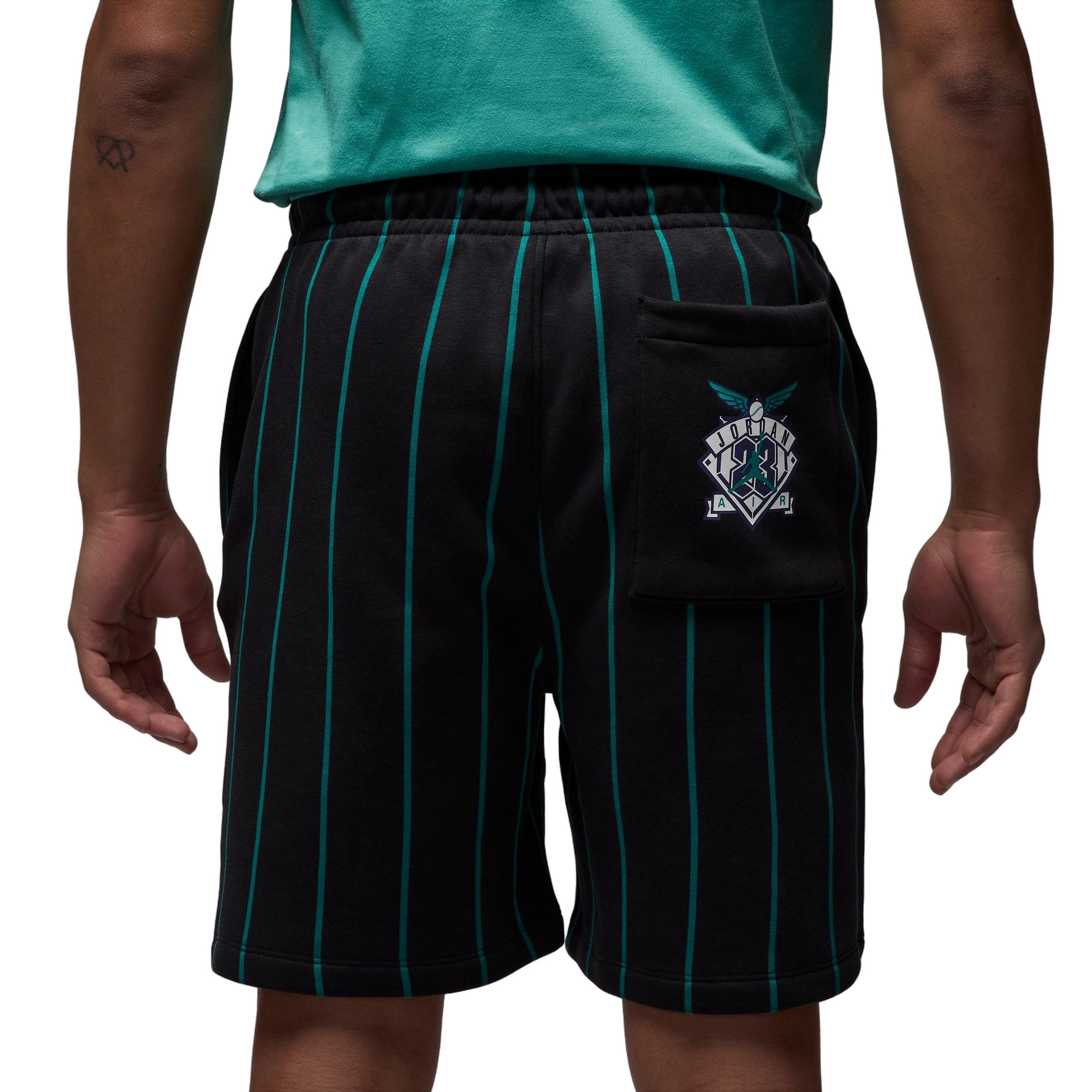 Jordan Men's Brooklyn Fleece Diamond Shorts - BLACK Thumbnail View 2