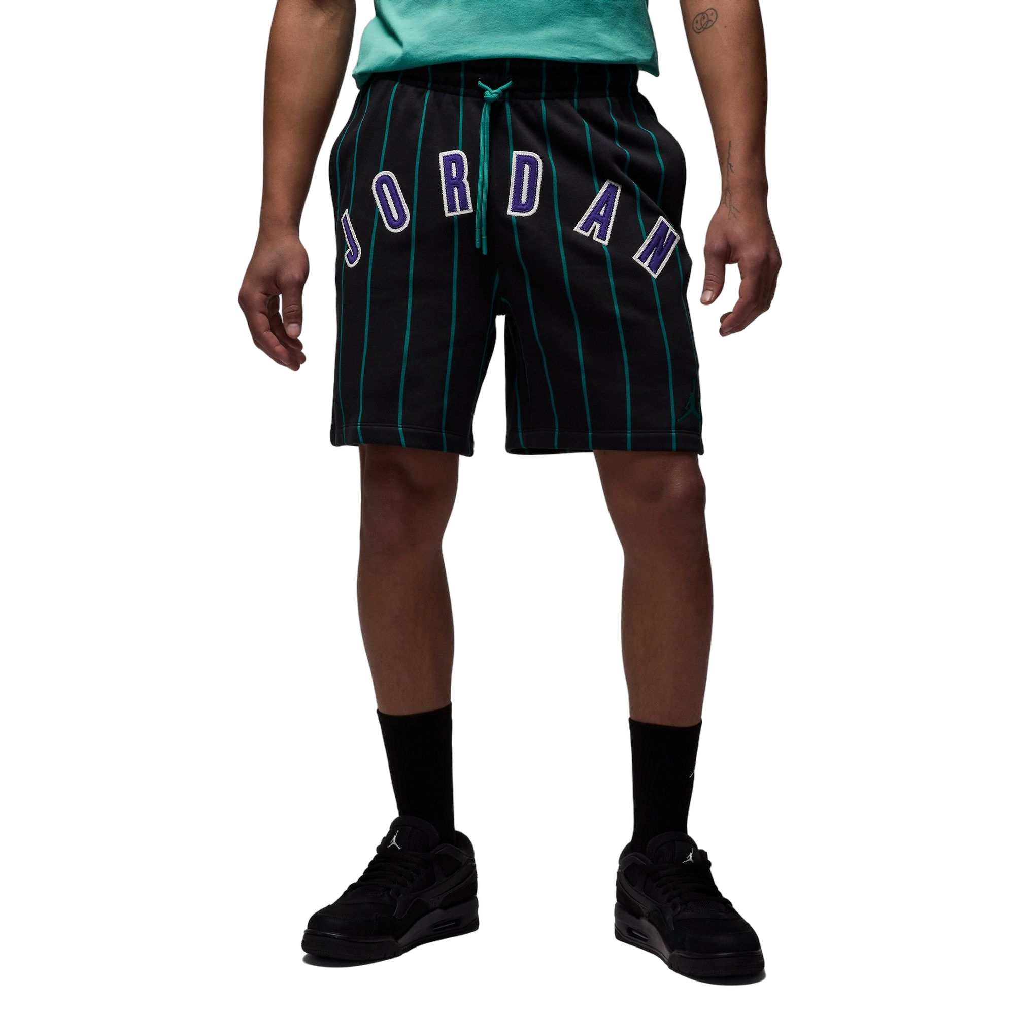 Jordan Men's Brooklyn Fleece Diamond Shorts - BLACK Thumbnail View 3