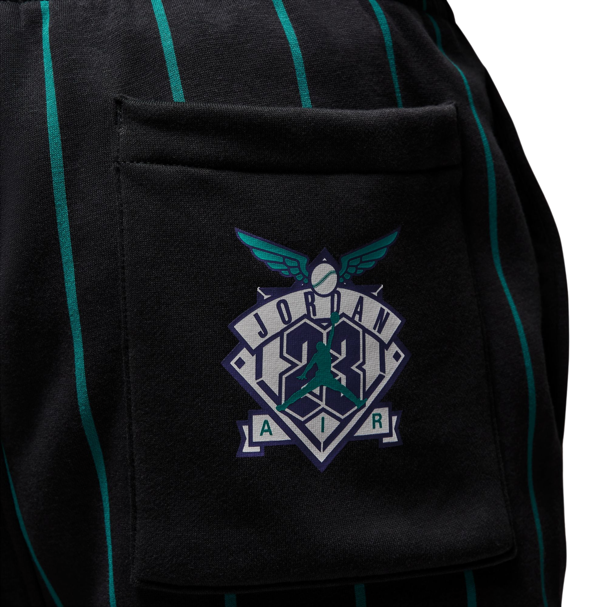 Jordan Men's Brooklyn Fleece Diamond Shorts - BLACK Thumbnail View 6