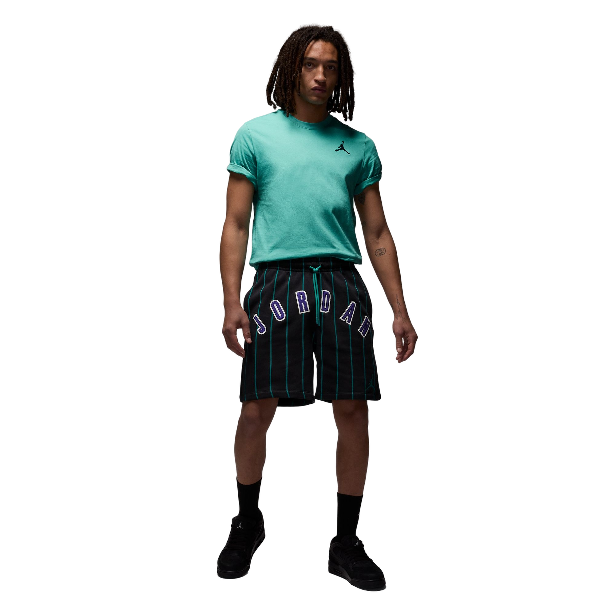 Jordan Men's Brooklyn Fleece Diamond Shorts - BLACK Thumbnail View 8