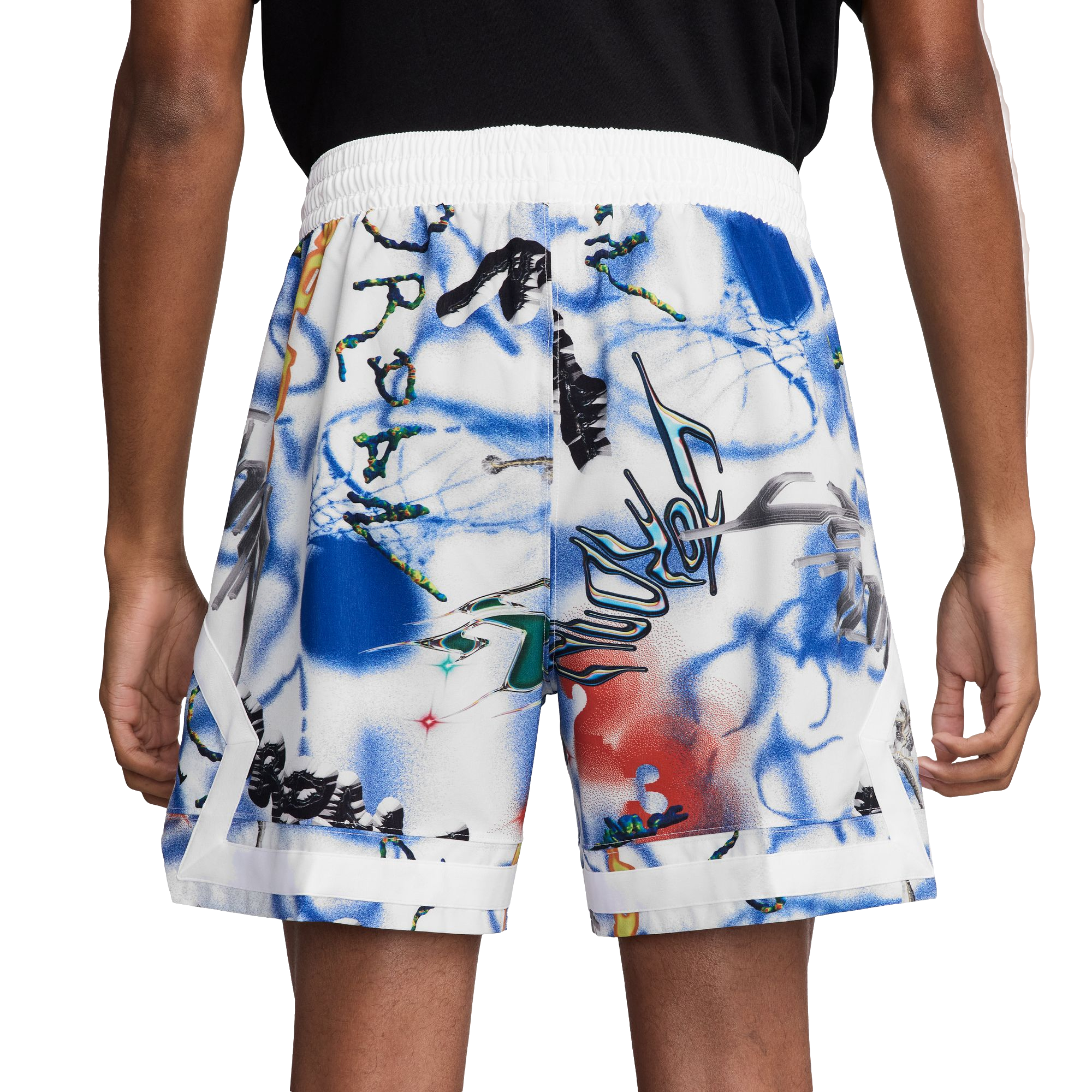 Jordan Men's Sport Dri-FIT Woven Printed Diamond Shorts - WHITE Thumbnail View 2