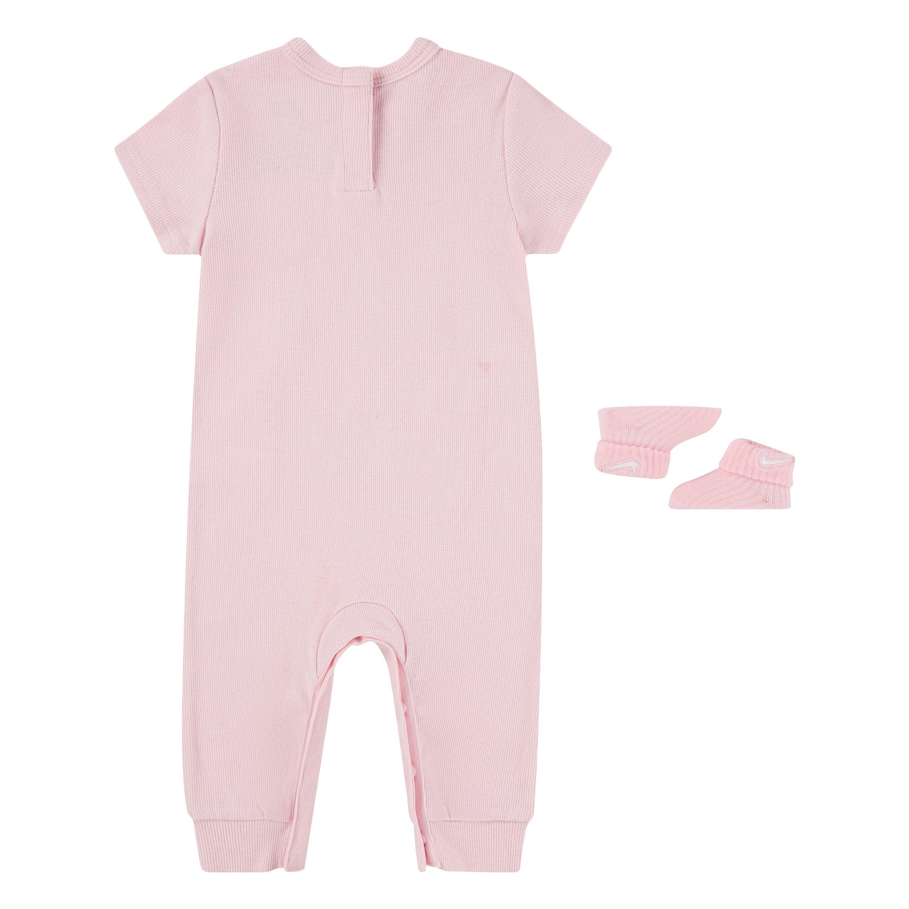 Nike Infant Kids' Ribbed Short Sleeved Romper Set - PINK Thumbnail View 2