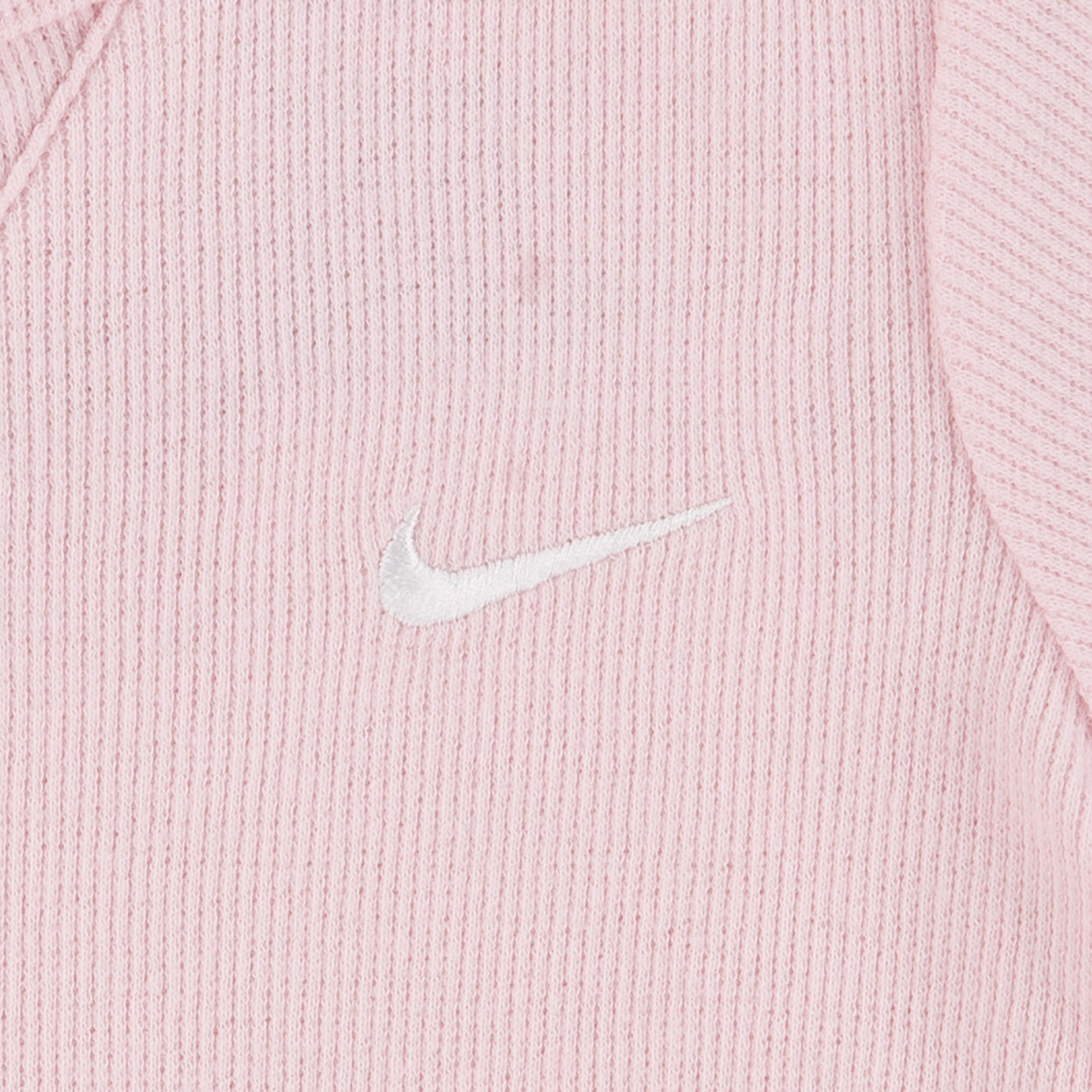 Nike Infant Kids' Ribbed Short Sleeved Romper Set - PINK Thumbnail View 3