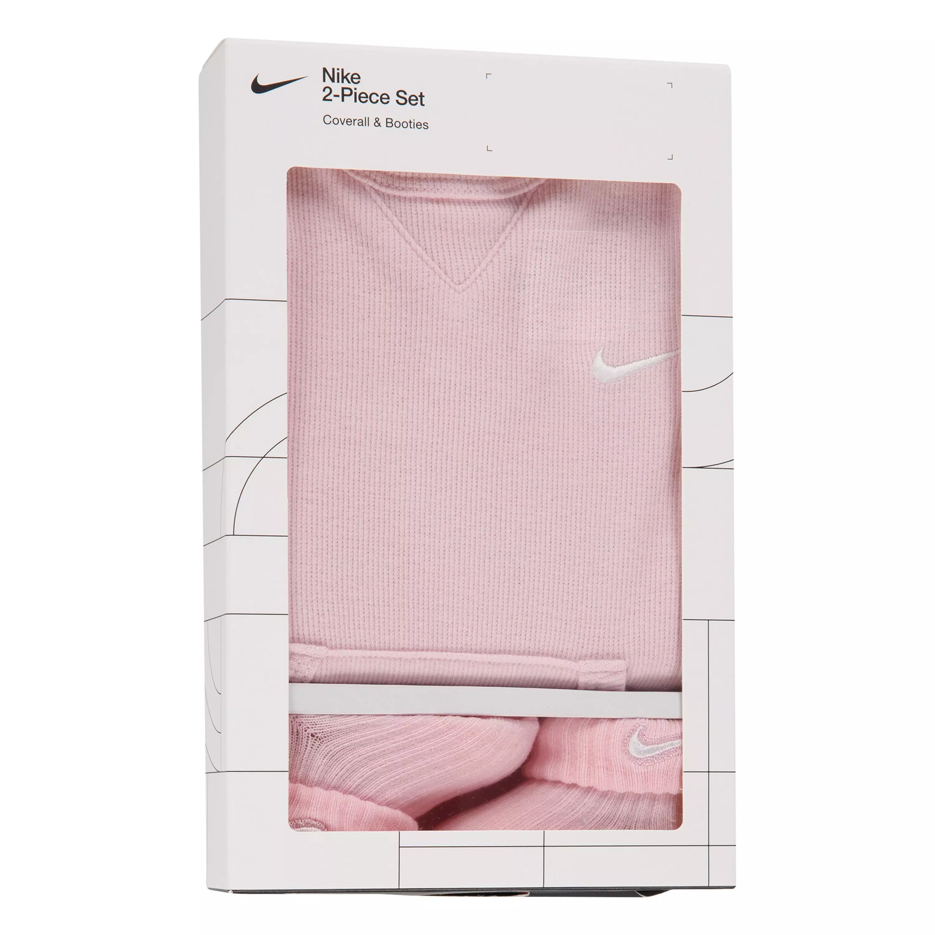 Nike Infant Kids' Ribbed Short Sleeved Romper and Sock Set - PINK