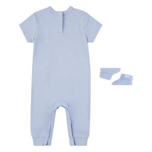 Nike Infant Kids' Ribbed Short Sleeved Romper and Sock Set-Blue