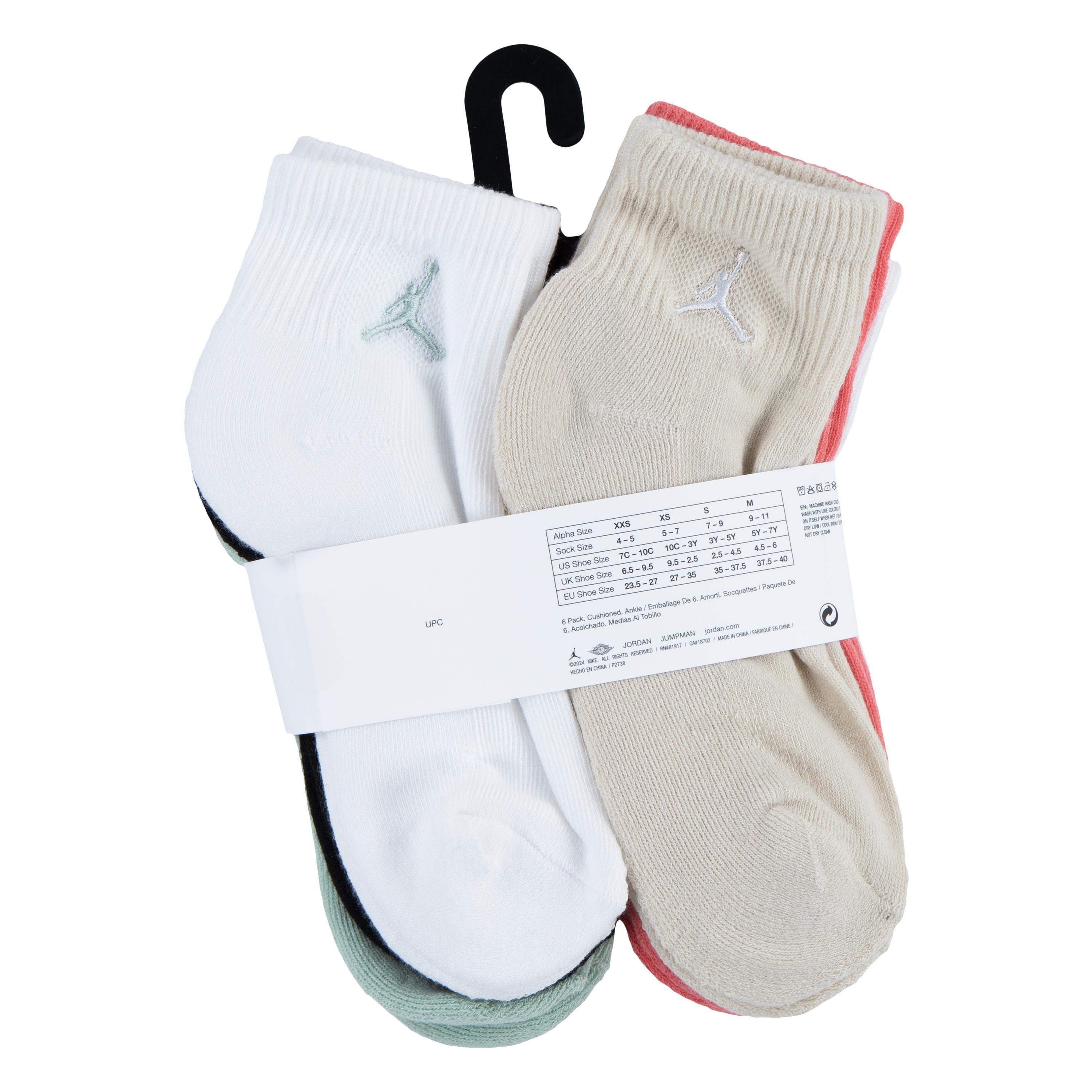 Jordan Big Girls' 6-Pack Ankle Socks - Seafoam