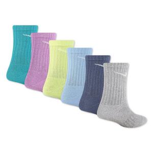 Nike Kids' Dri-FIT 6-Pack Crew Socks - Light Multi-Color