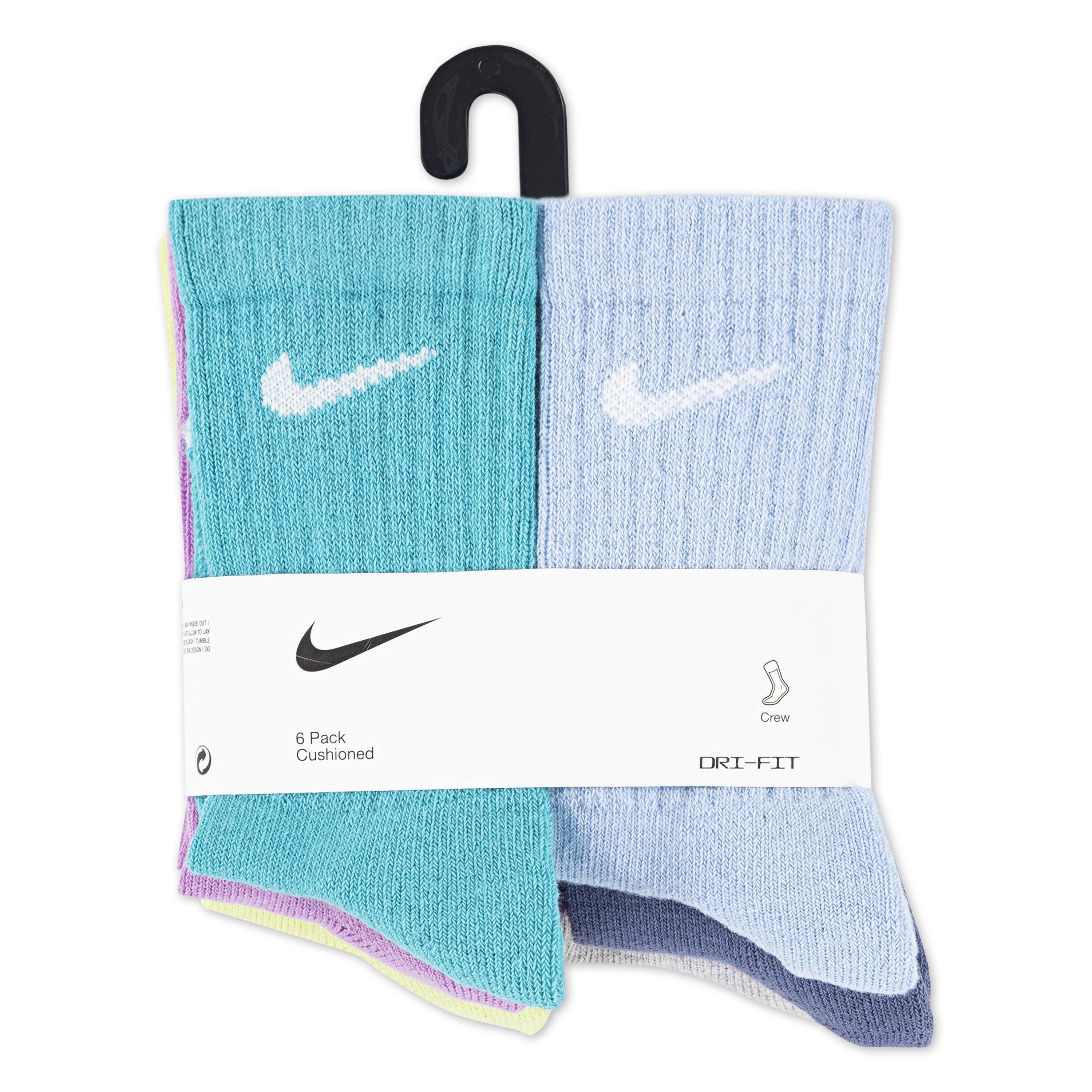 Nike Kids' Dri-FIT 6-Pack Crew Socks - Light Multi-Color
