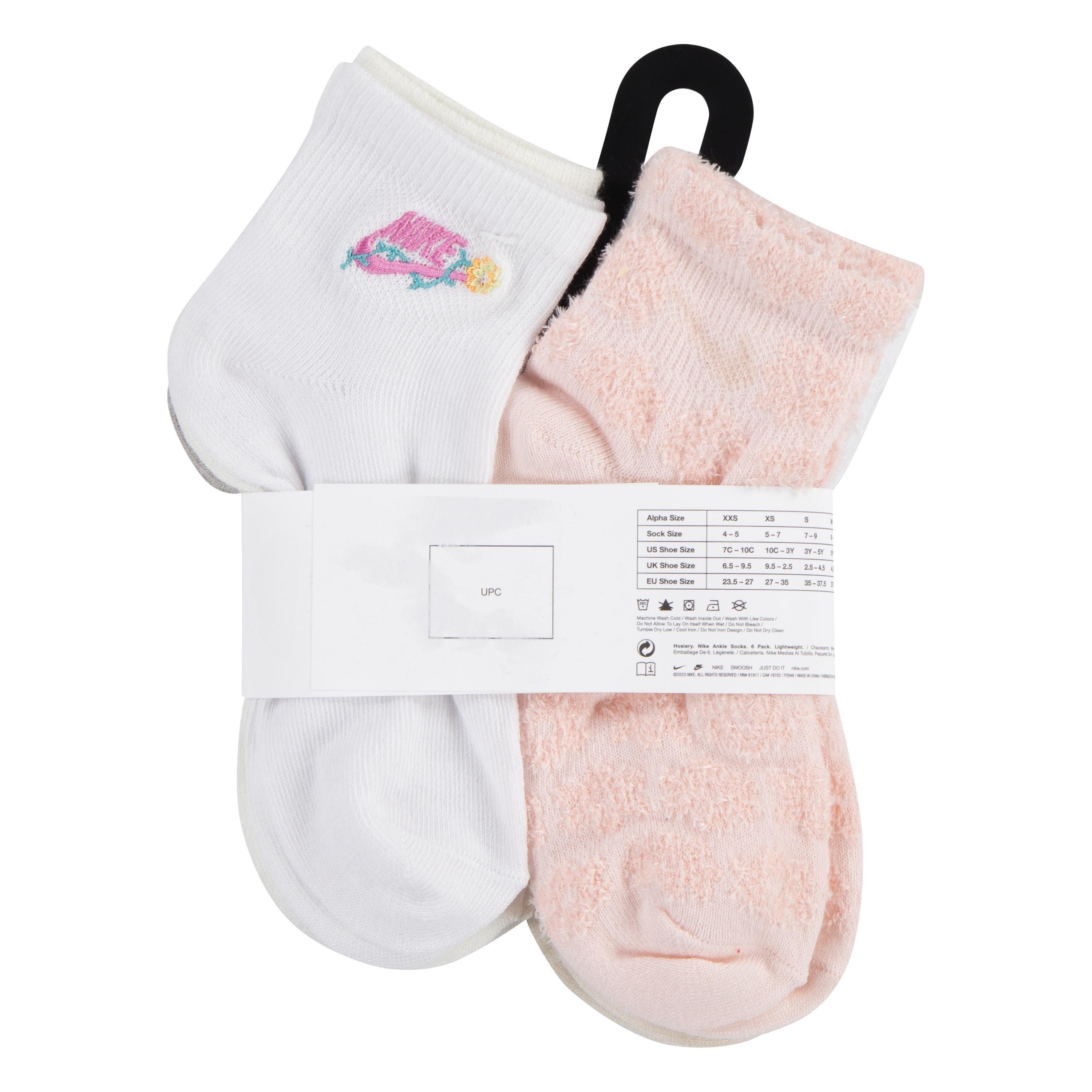 Nike Floral 6-Pack Ankle Infant Girls' Multi-Color Socks