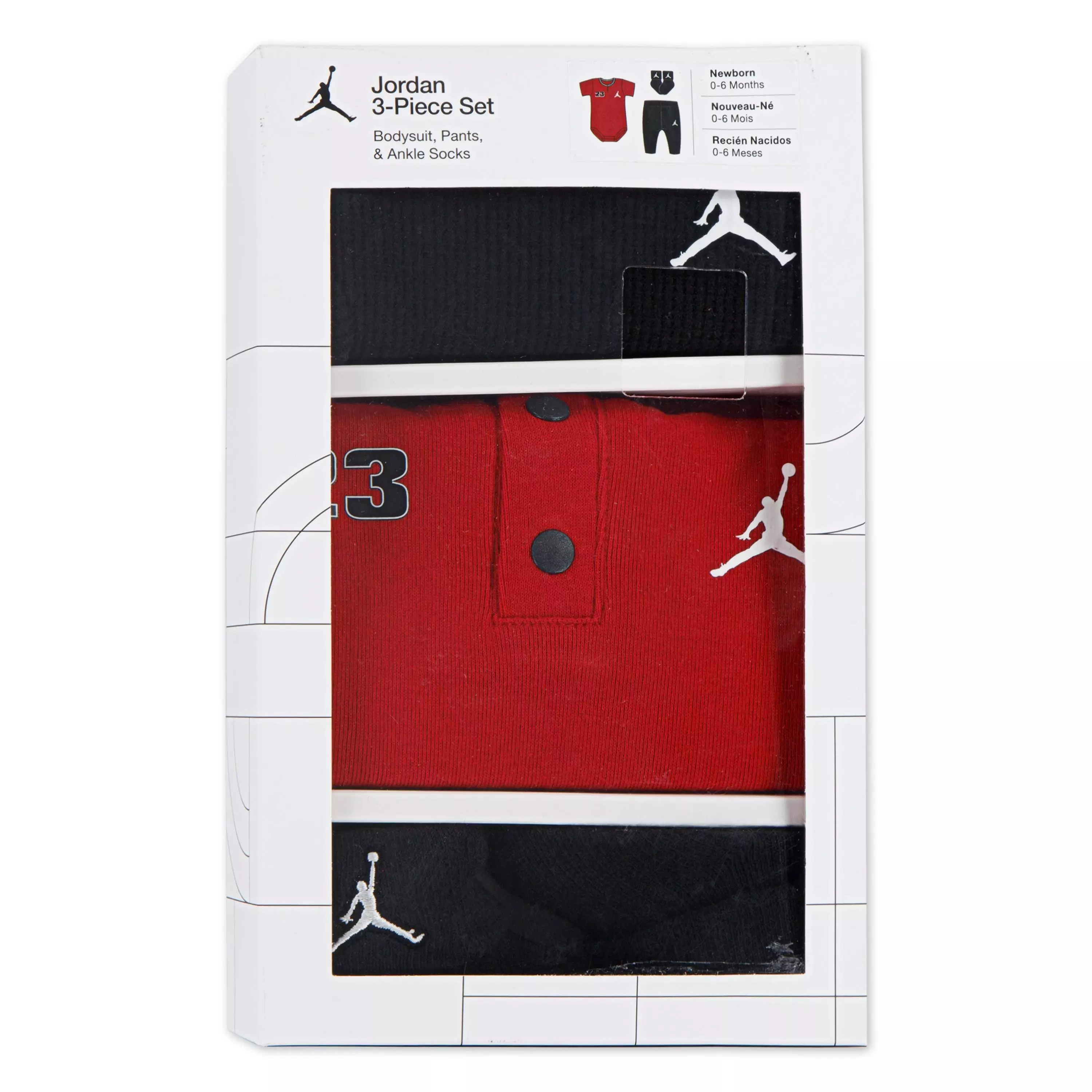 Jordan Infant Boys' Henley 3-Piece Set - Red - RED
