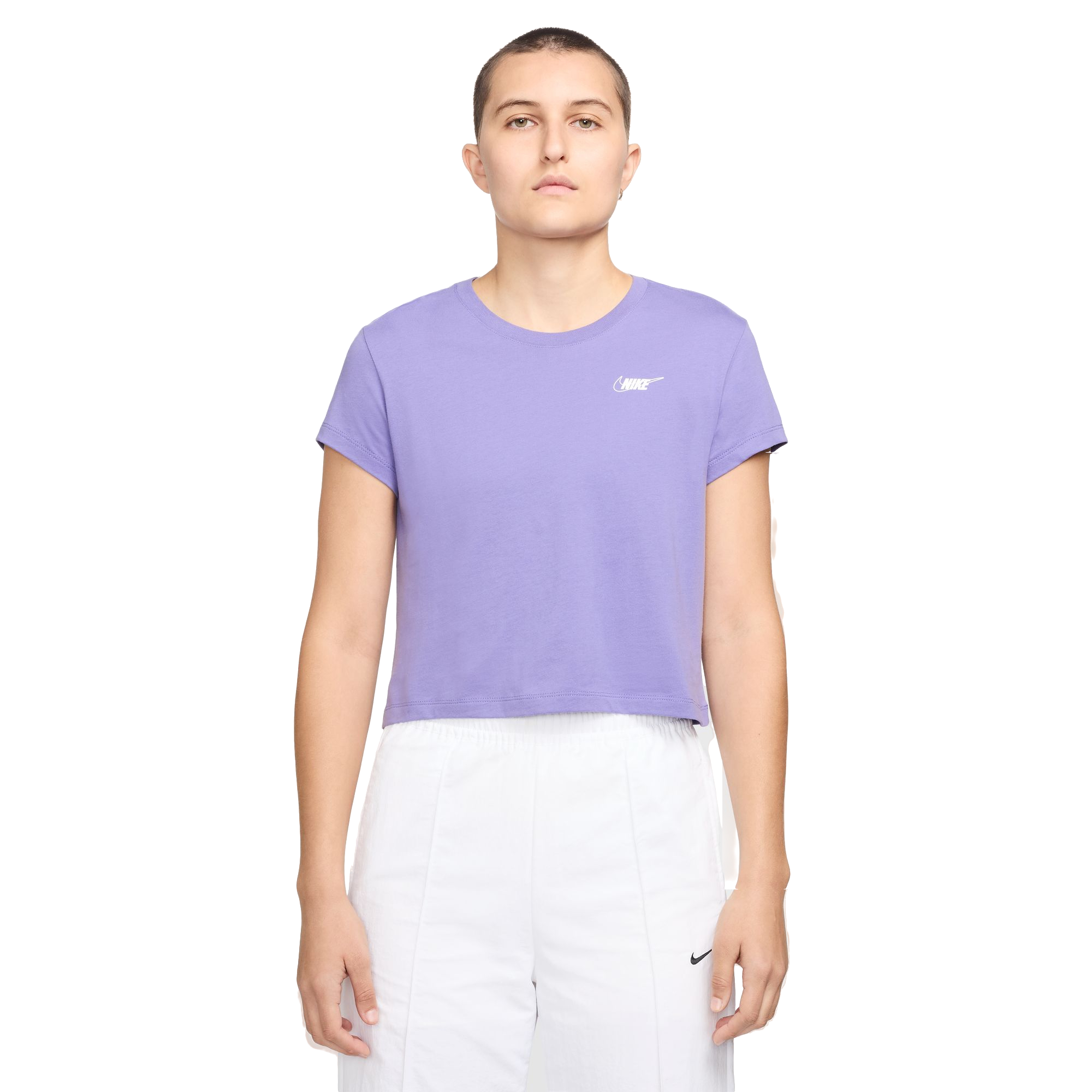 Nike Women's Sportswear Club Short-Sleeve Tee - PURPLE
