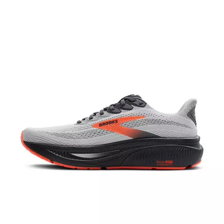 Brooks Ghost 17 "Oyster Mushroom/Orange/Ebony" Men's Running Shoe - GREY/ORANGE