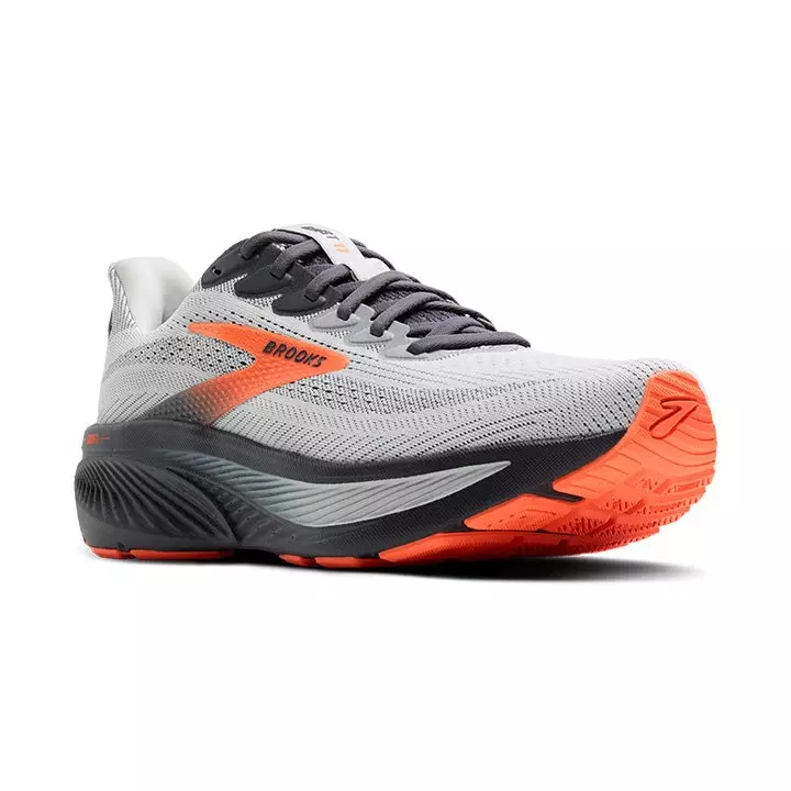 Brooks Ghost 17 "Oyster Mushroom/Orange/Ebony" Men's Running Shoe - GREY/ORANGE