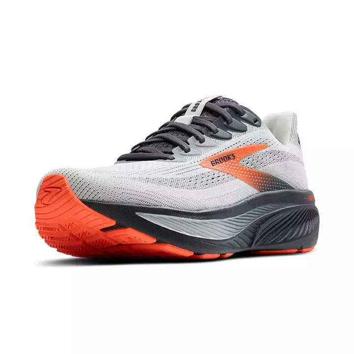 Brooks Ghost 17 "Oyster Mushroom/Orange/Ebony" Men's Running Shoe - GREY/ORANGE