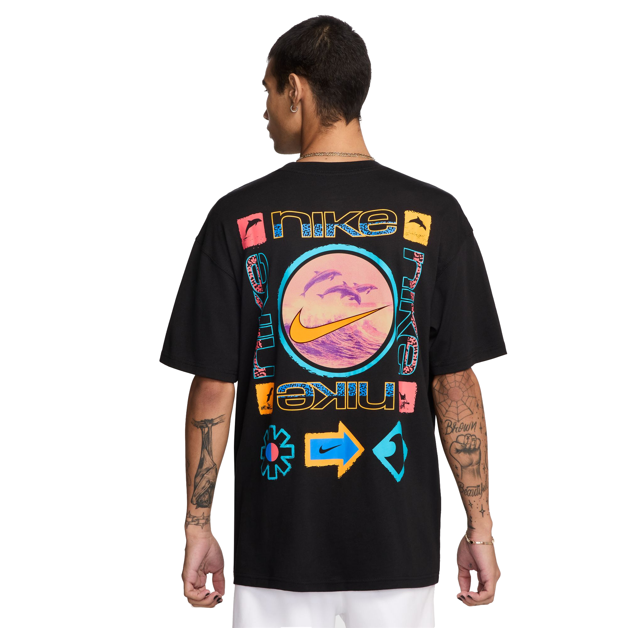 Nike Men's Sportswear Max90 Tee-Black - BLACK Thumbnail View 2