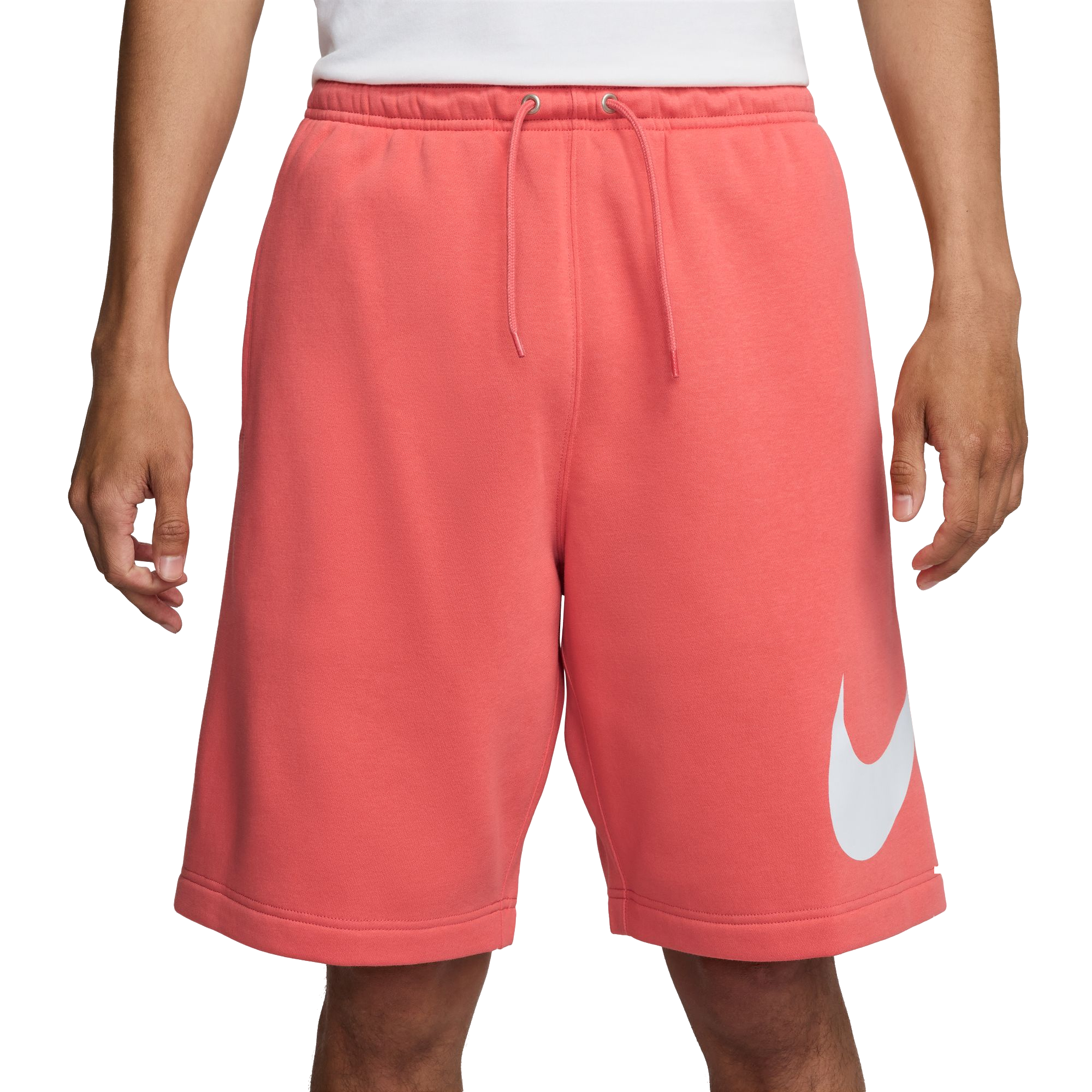 Nike Men's Club Brushed Fleece Shorts - Coral - CORAL Thumbnail View 1