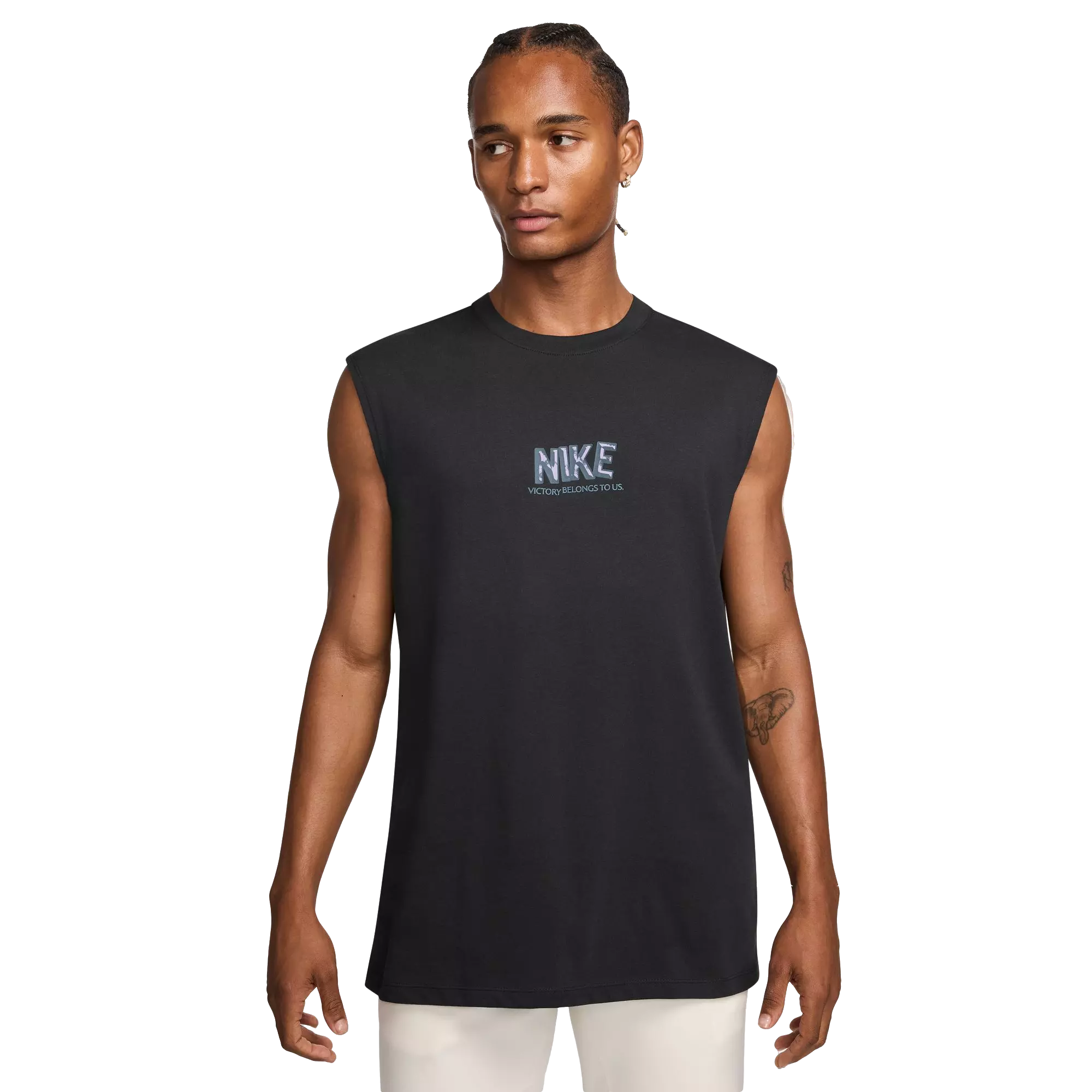 Nike Men's Sleveless Fitness Tee - BLACK