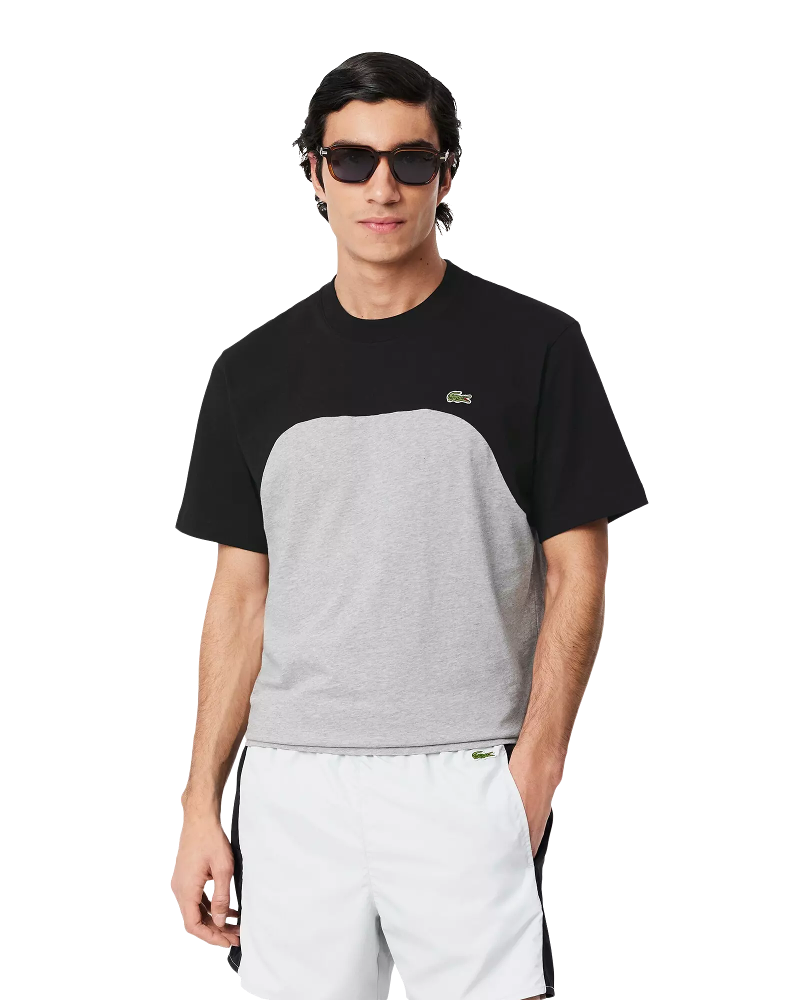 Lacoste Men's Colorblock Graphic Tee - BLACK