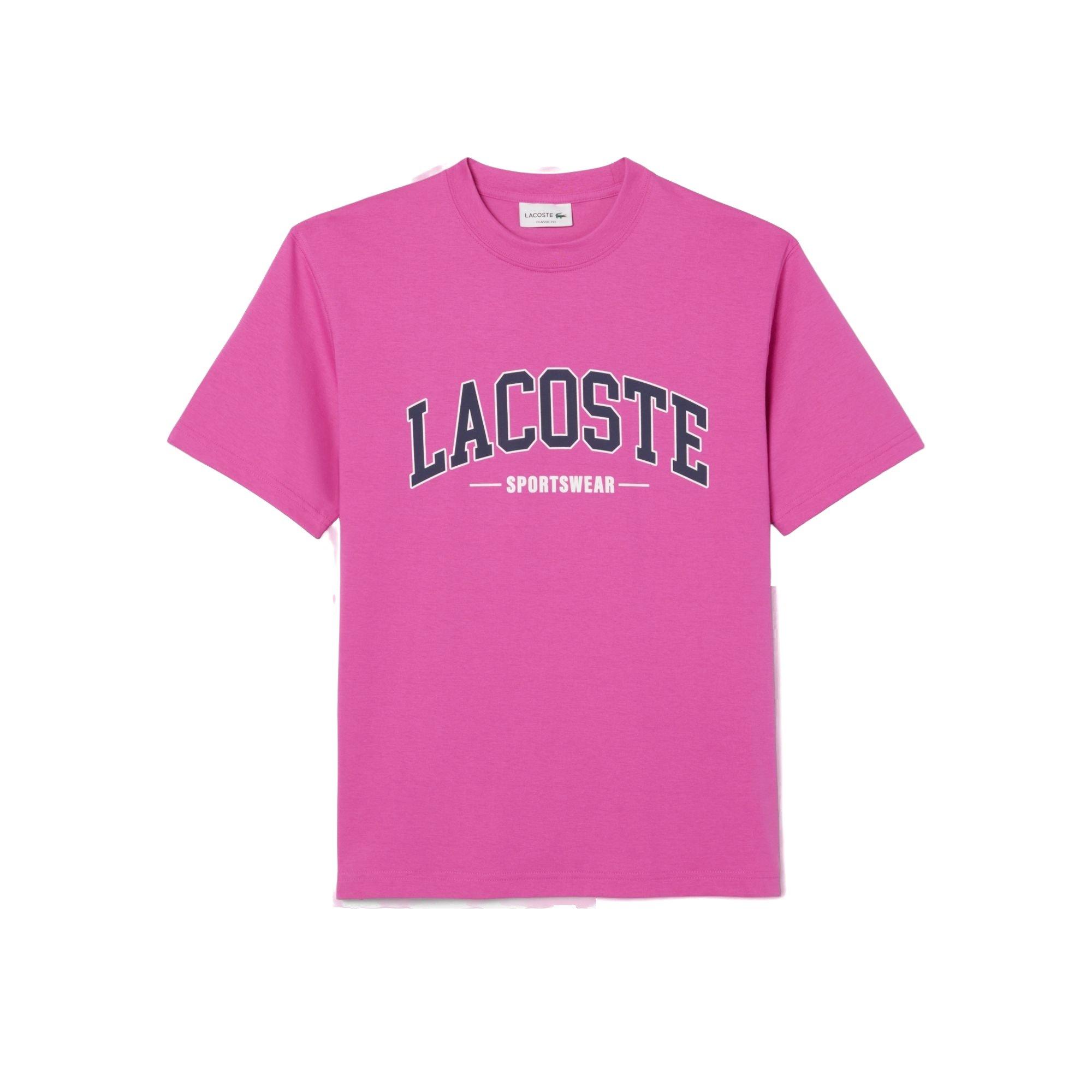 Lacoste Men's SW Branding Tee - Pink - PINK