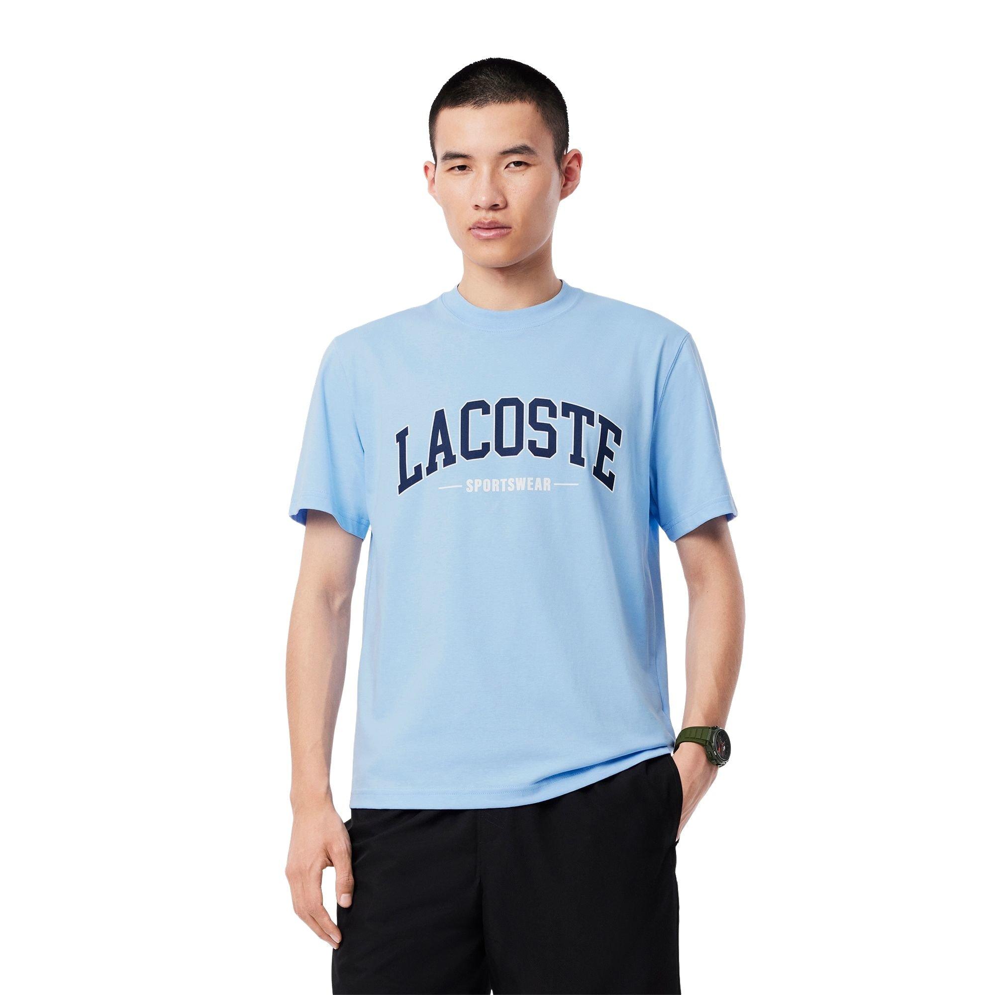 Lacoste Men's SW Branding Tee - Light Blue - BLUE