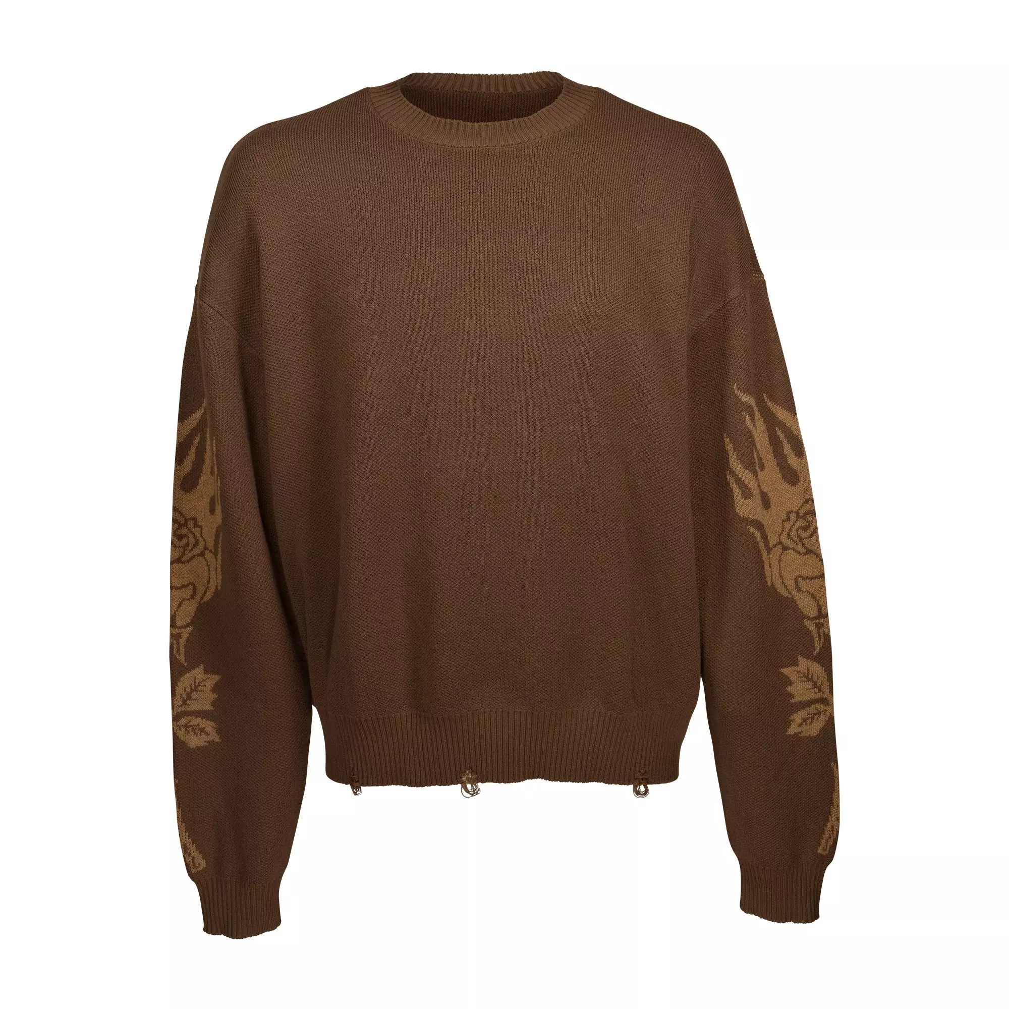 Civil Regime Men's Roses From Concrete Sweater - BROWN