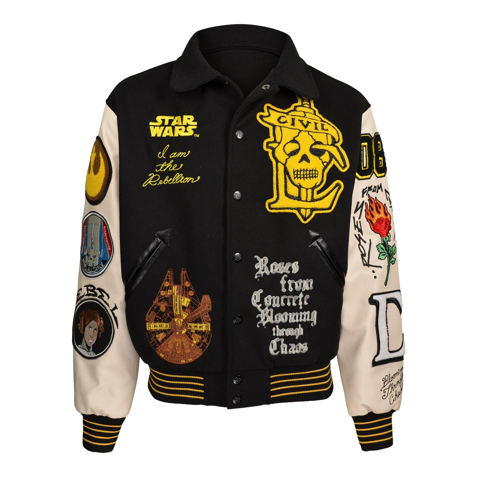 Civil Regime Men's x Star Wars Rebellion Letterman Jacket - BLACK