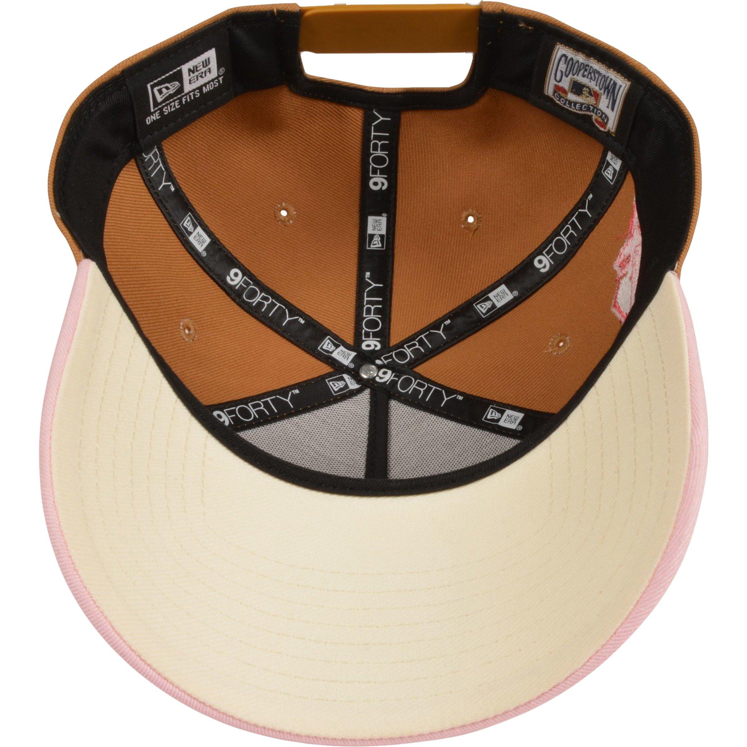 Men's New Era Cincinnati Reds 9FORTY A Frame Snapback-Wheat/Pink