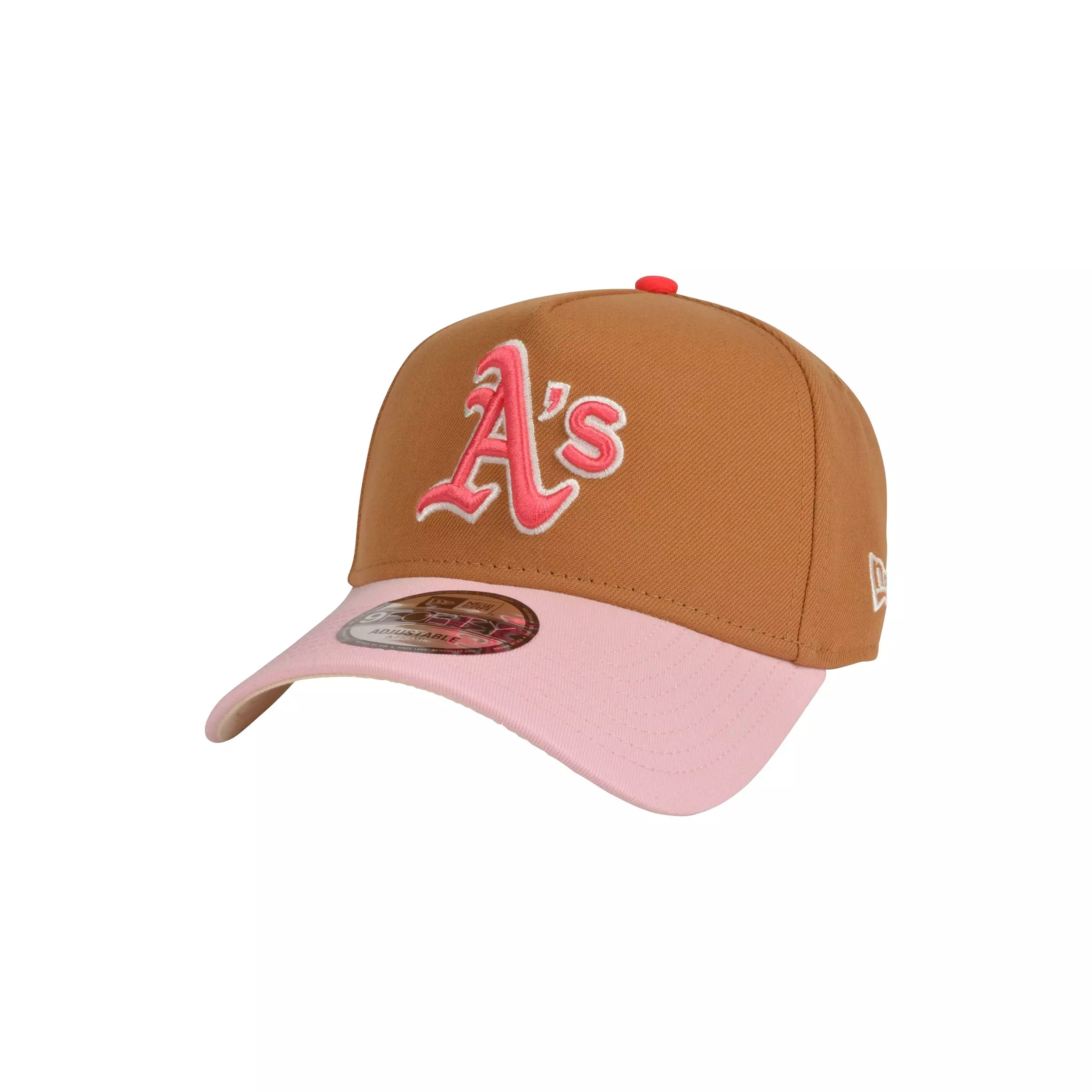 New Era Oakland Athletics 9FORTY A Frame Snapback-Wheat/Pink - WHEAT