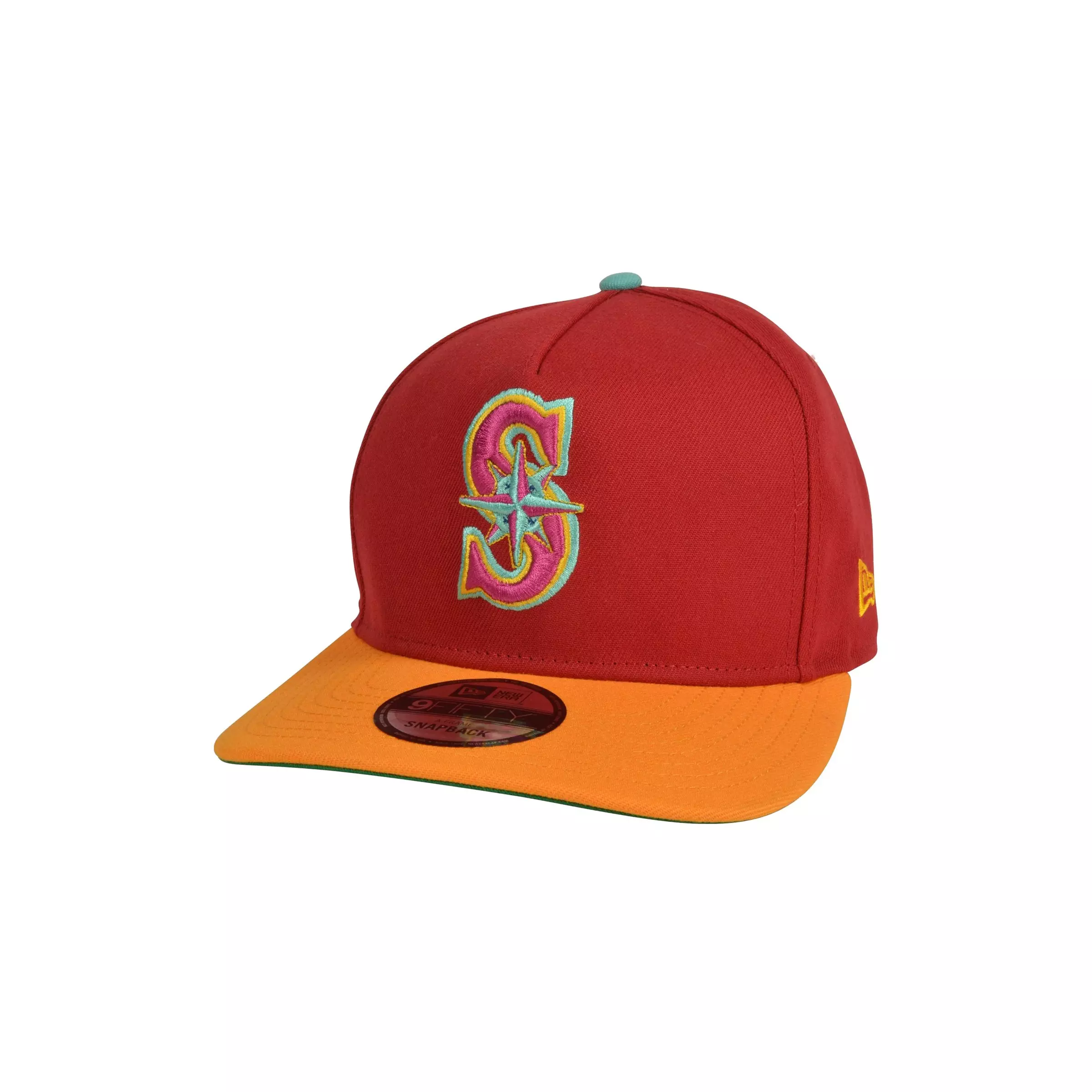 New Era Seattle Mariners 9FIFTY A-Frame Spring Red Snapback Hat-Red/Yellow - RED/YELLOW