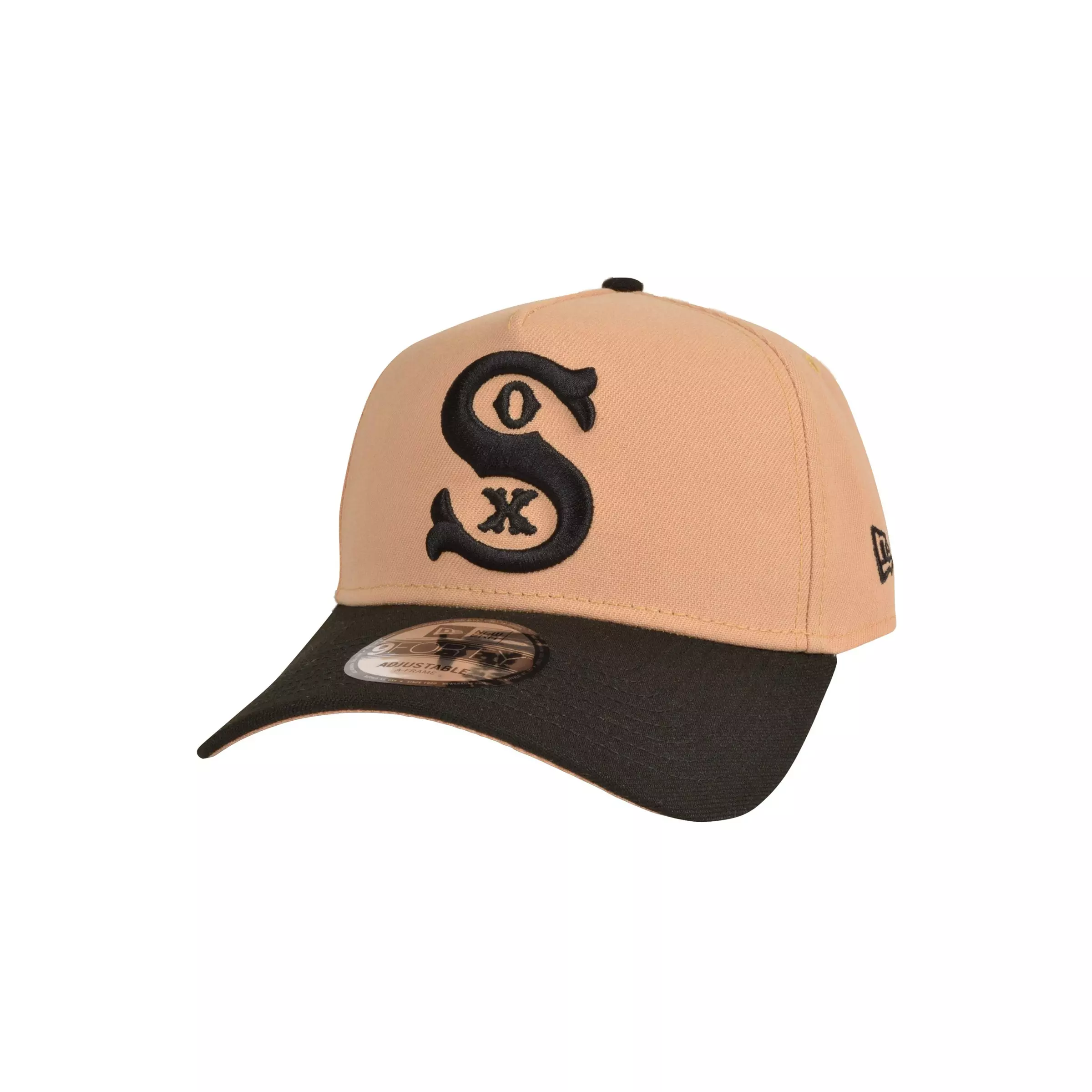 New Era Chicago White Sox 9FORTY A-Frame Team Spring Snapback Hat-Tan/Black - TAN/BLACK