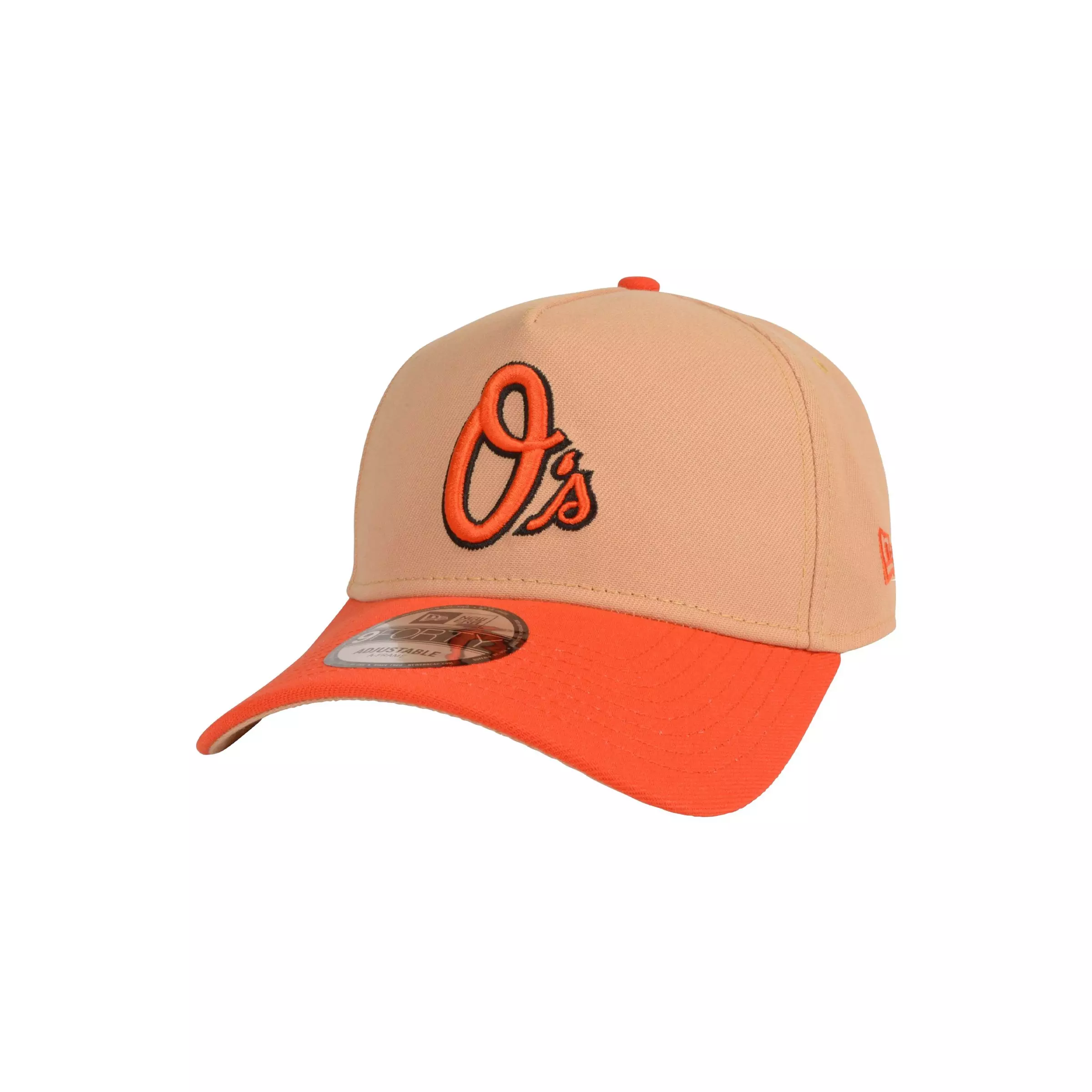 New Era Baltimore Orioles 9FORTY A-Frame Team Spring Snapback Hat-Tan/Orange - TAN/ORANGE