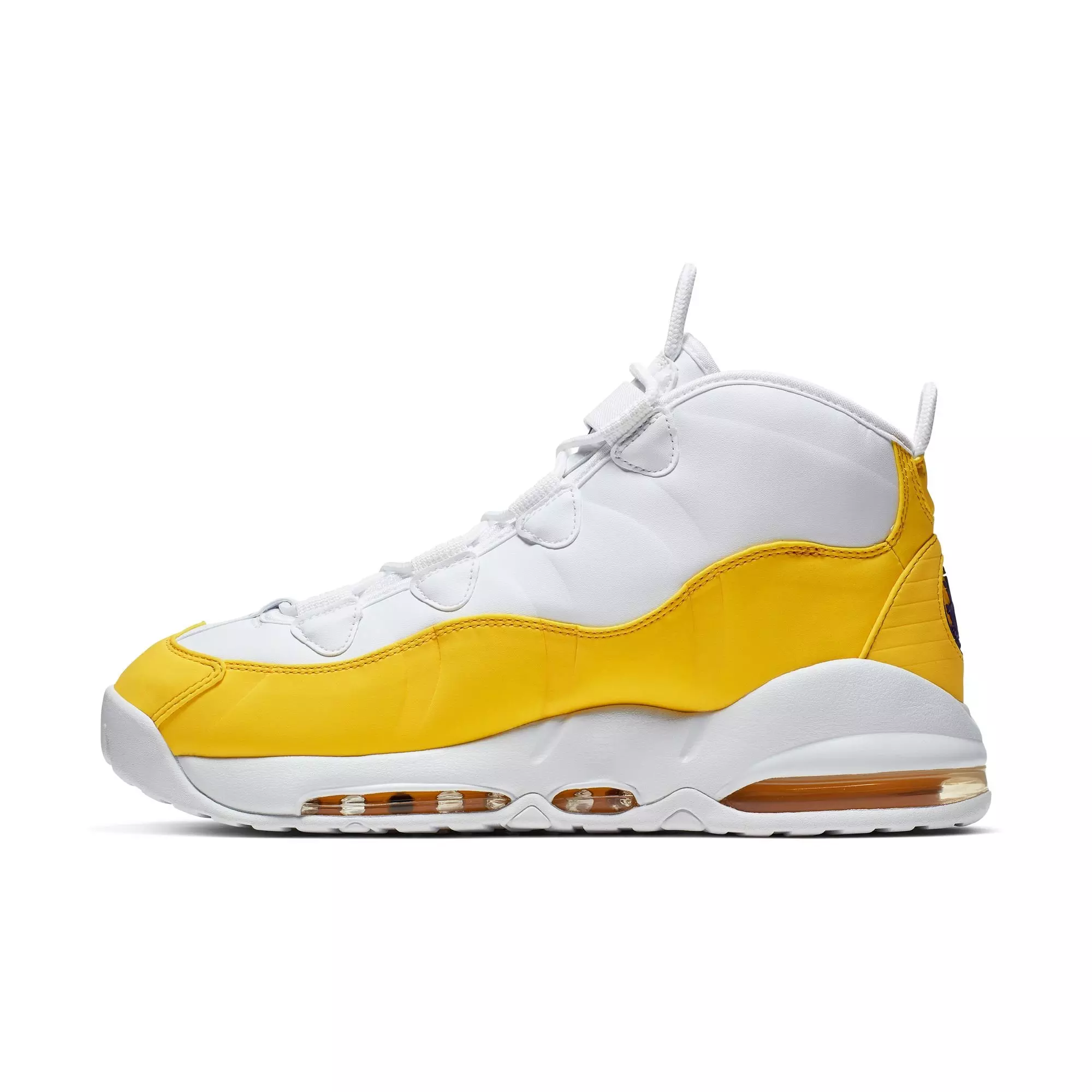 Nike Air Max Uptempo '95 "Lakers" Men's Shoe - WHITE/AMARILLO/COURT PURPLE