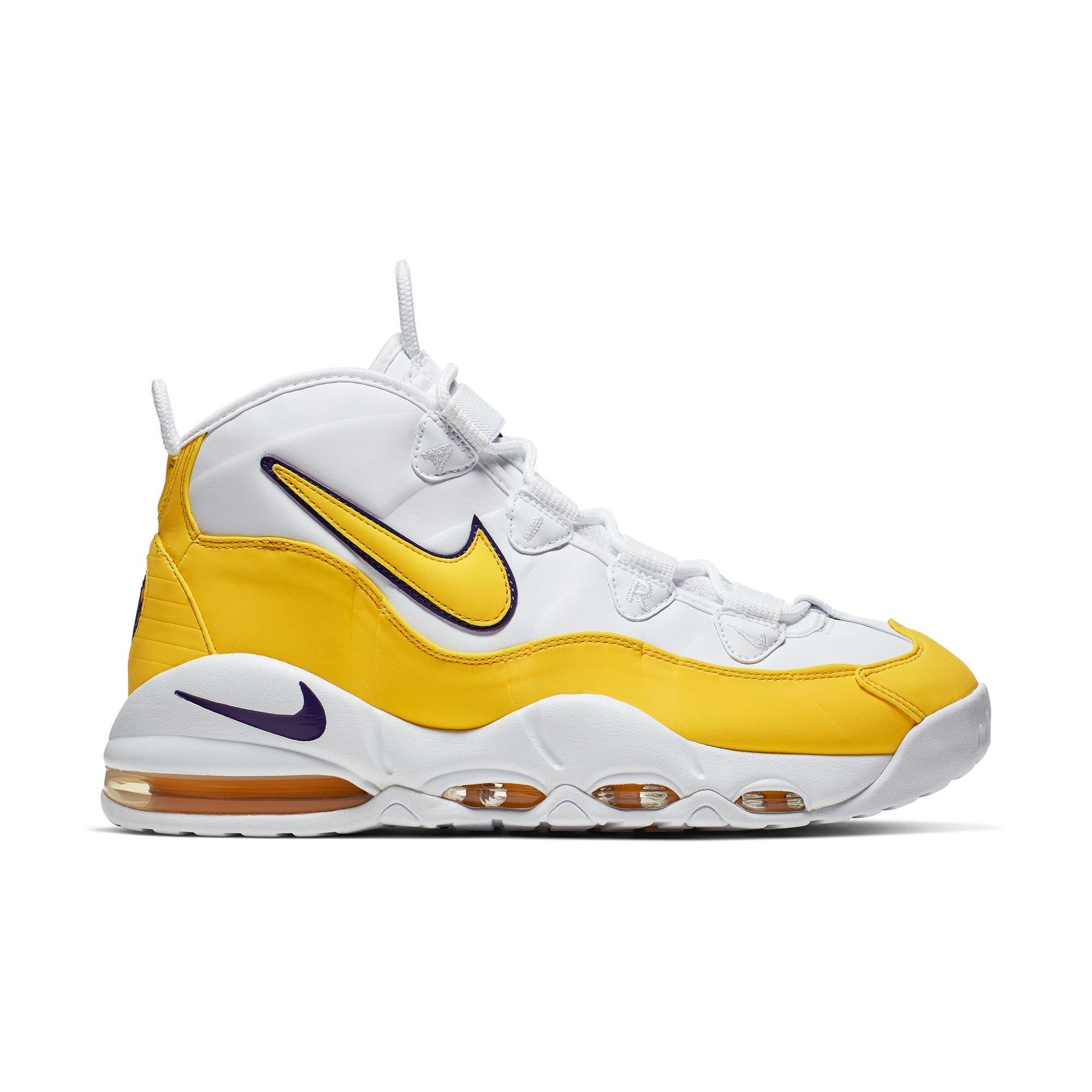 Nike Air Max Uptempo '95 "Lakers" Men's Shoe - WHITE/AMARILLO/COURT PURPLE Thumbnail View 1